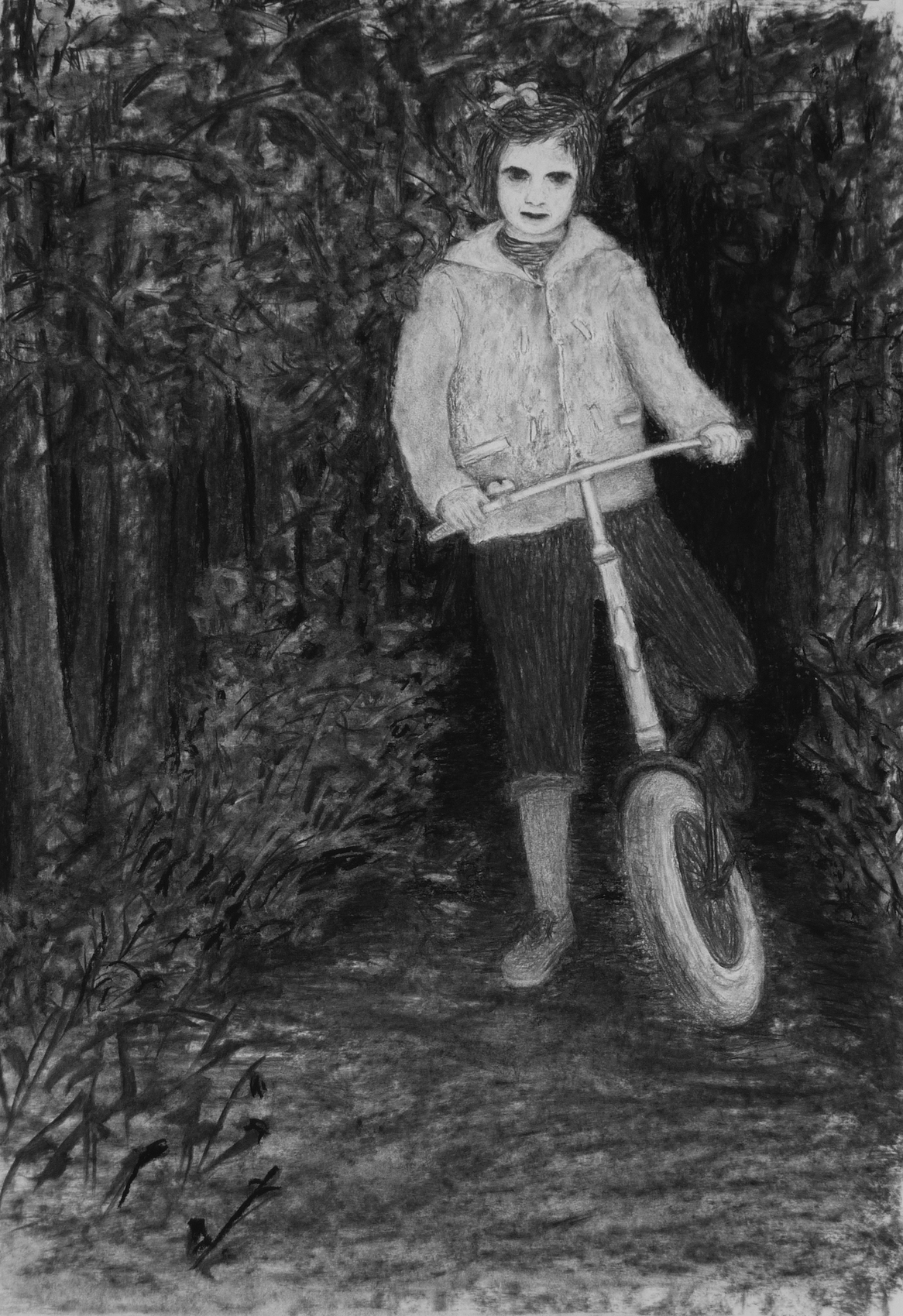 houtskool op papier, 100 x 70 cm