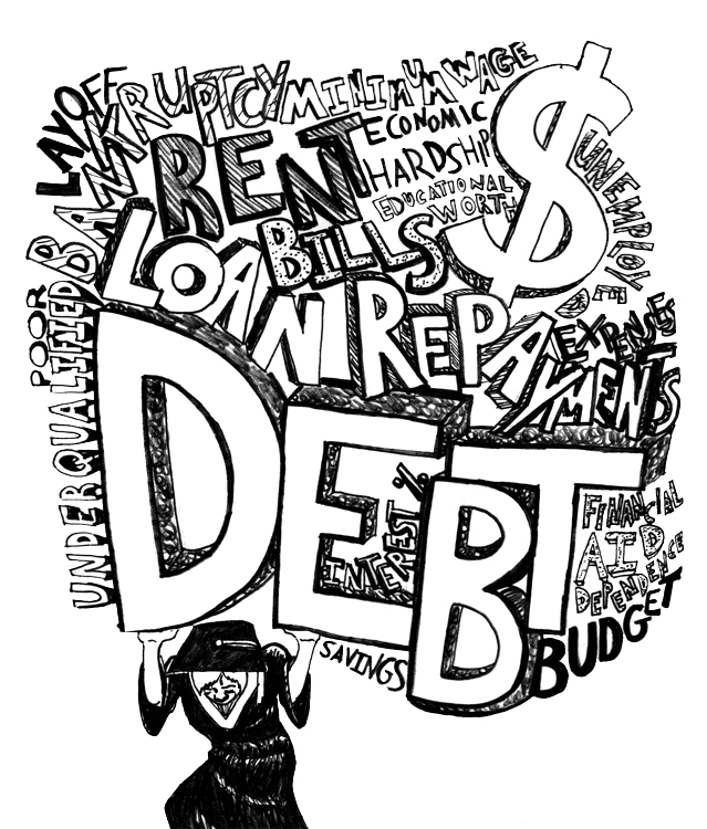 The Burden of High Education, op ed illustration, September 2011