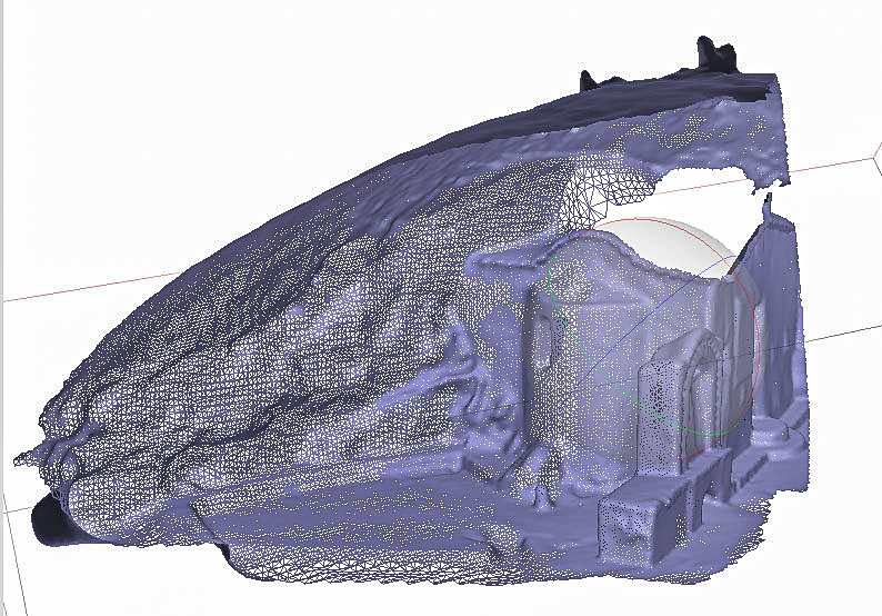 3D photogrammetric wireframe model of Panagia Lagadiotissa, Lakonia, Greece.