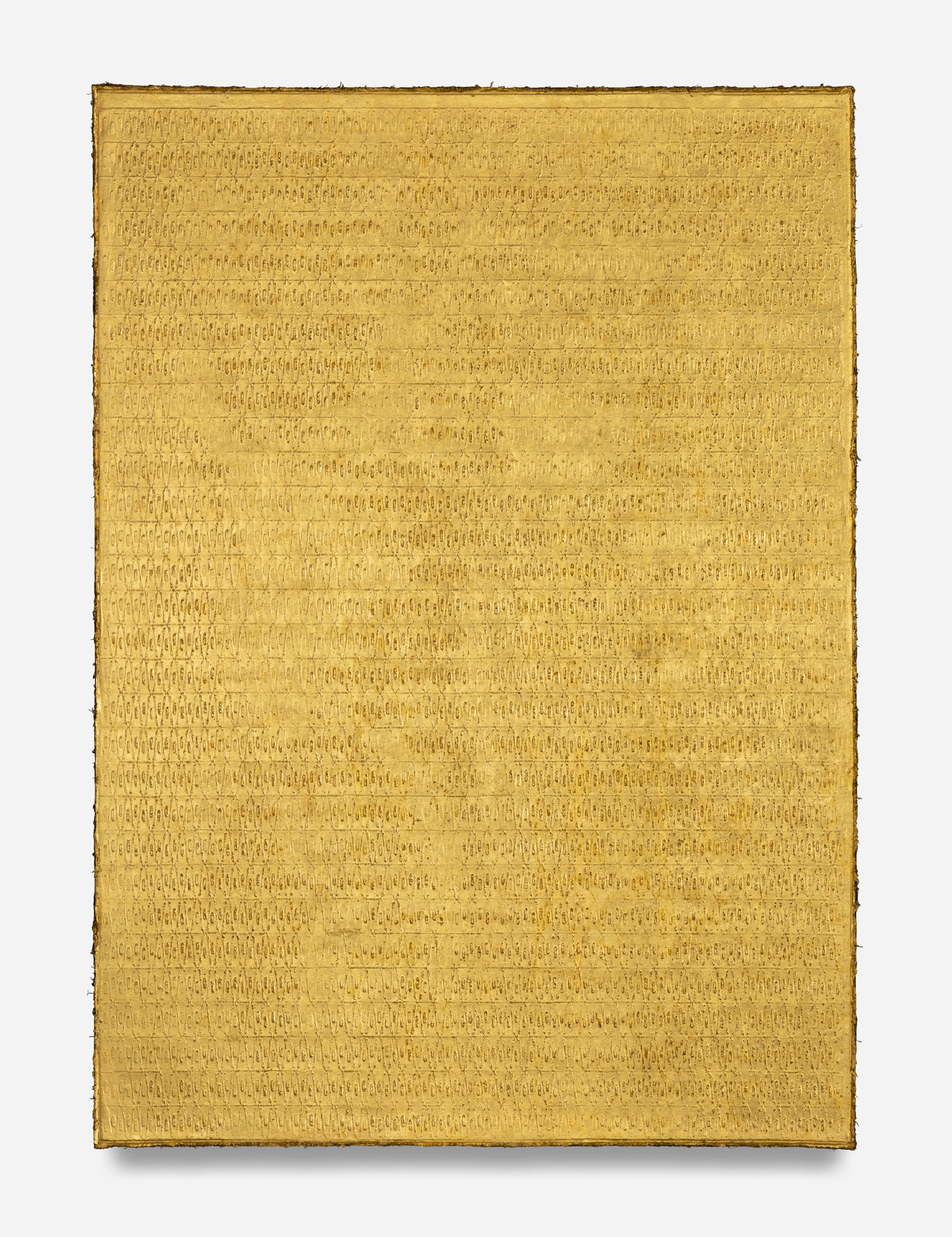 Huh Myoung WookUntitled, 2021Ottchil, gold leaf on fabric91 x 65 3/8 in231 x 166 cm