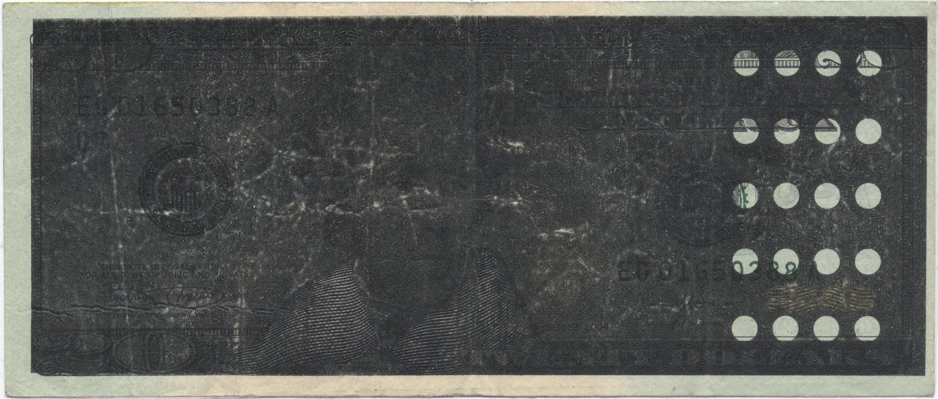 Crude American Dollars, $20, Front, 2006.