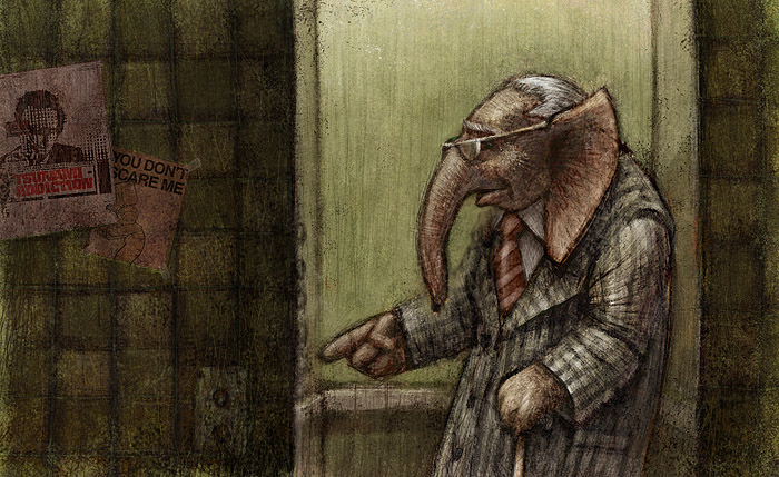 This elephant looks a lot like the economics professor at our university