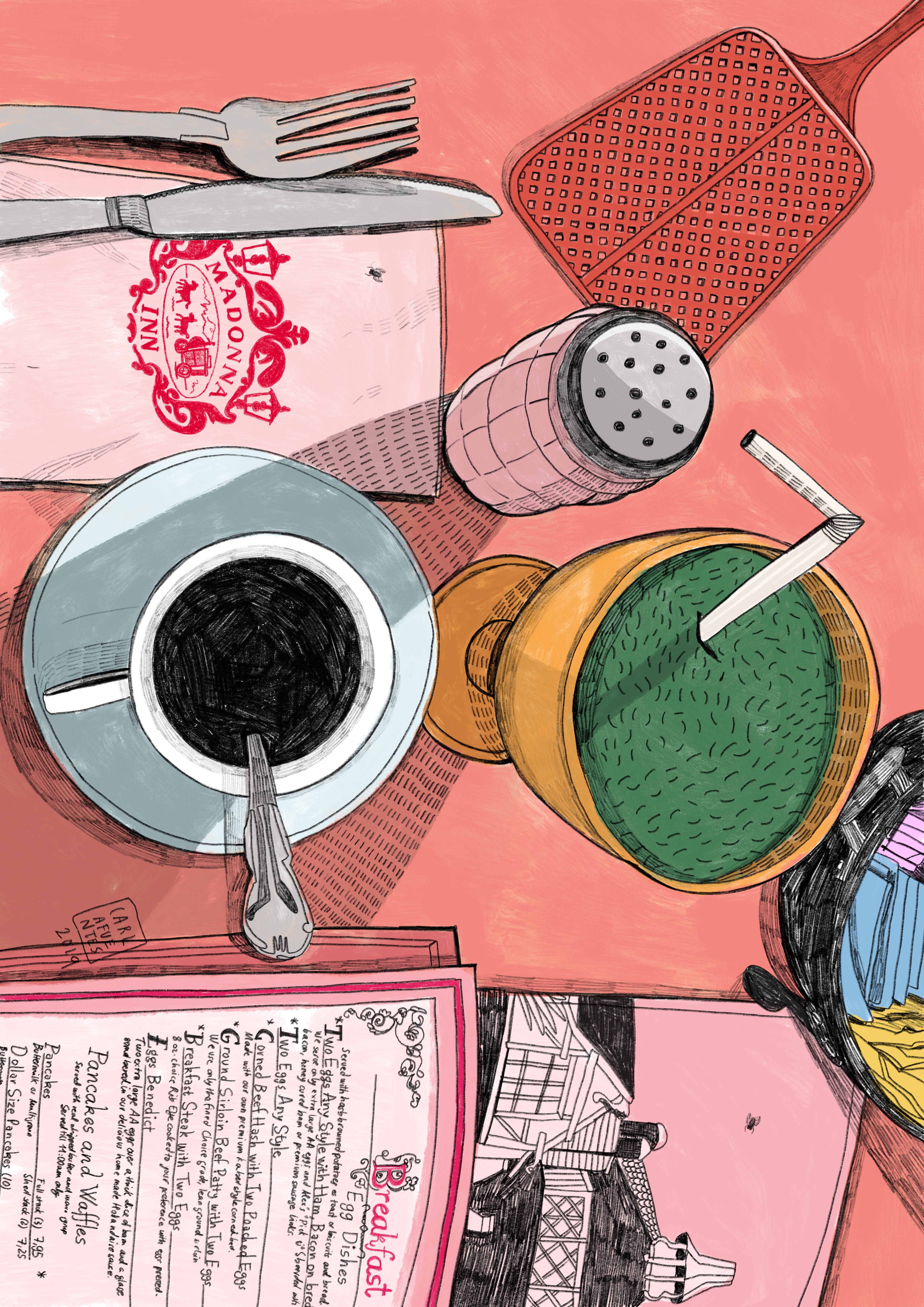 Madonna Inn. Gouache on  paper. 2018