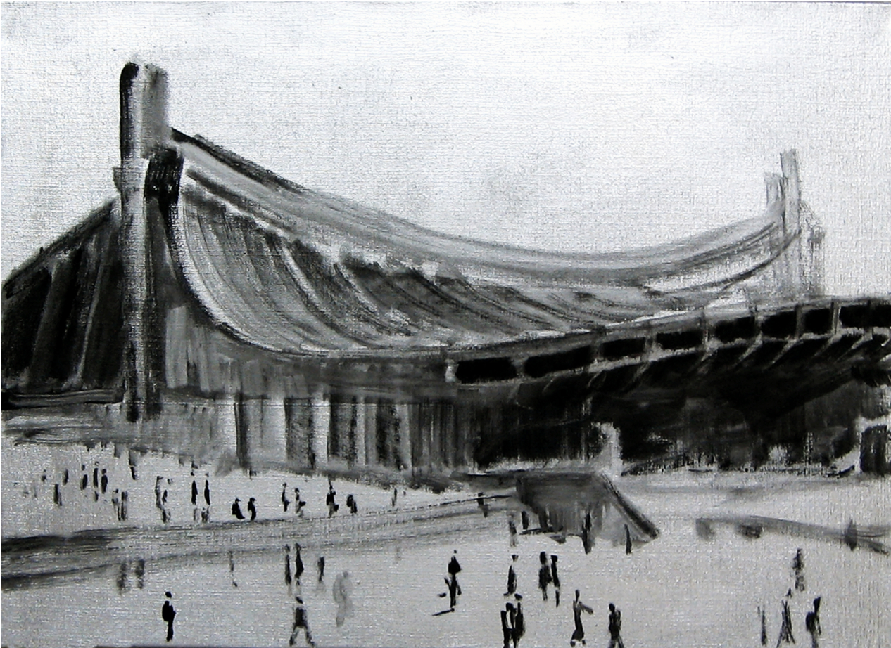 Tokyo Stadium 2007 Acryl auf Nessel 52 x 72 cm 