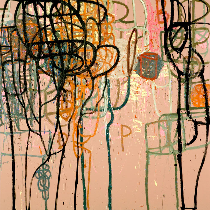 Golden Seams, 2008, oil on canvas, 72x72in