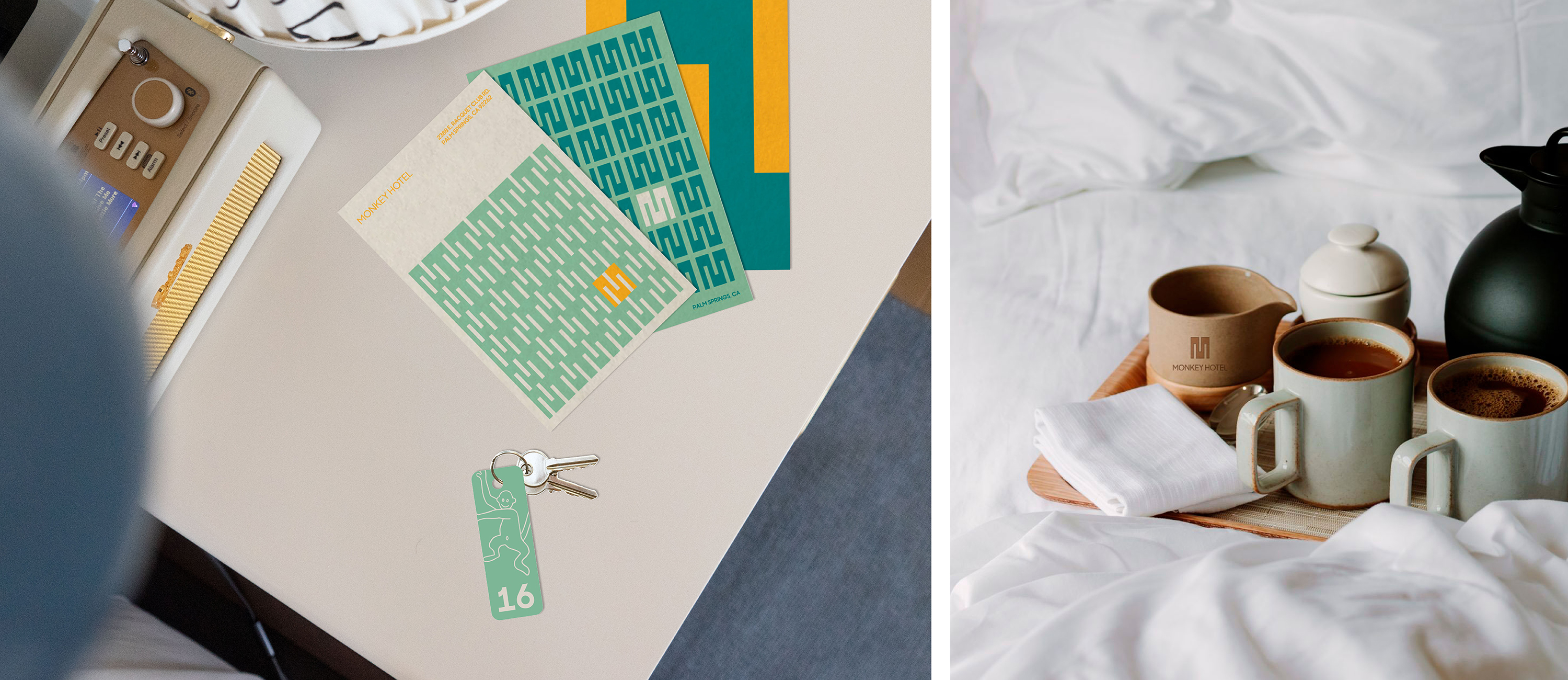 The identity was applied through different mediums and throughout the hotel to bring a sense of playfulness and uniqueness to the brand.