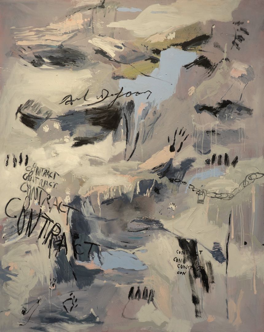 Contract signature 2021 Oil on canvas 250x200 cm