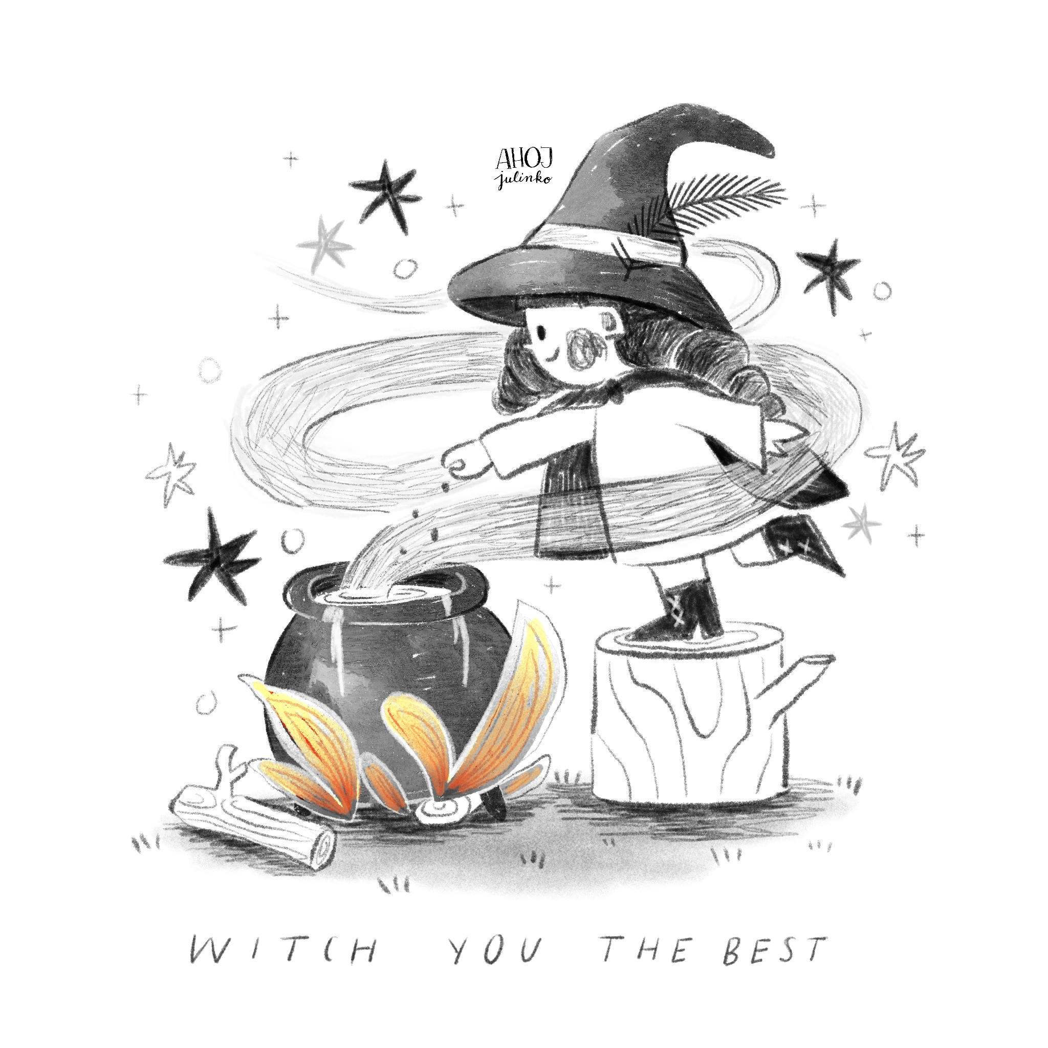 Freie Illustration "WITCH YOU THE BEST"