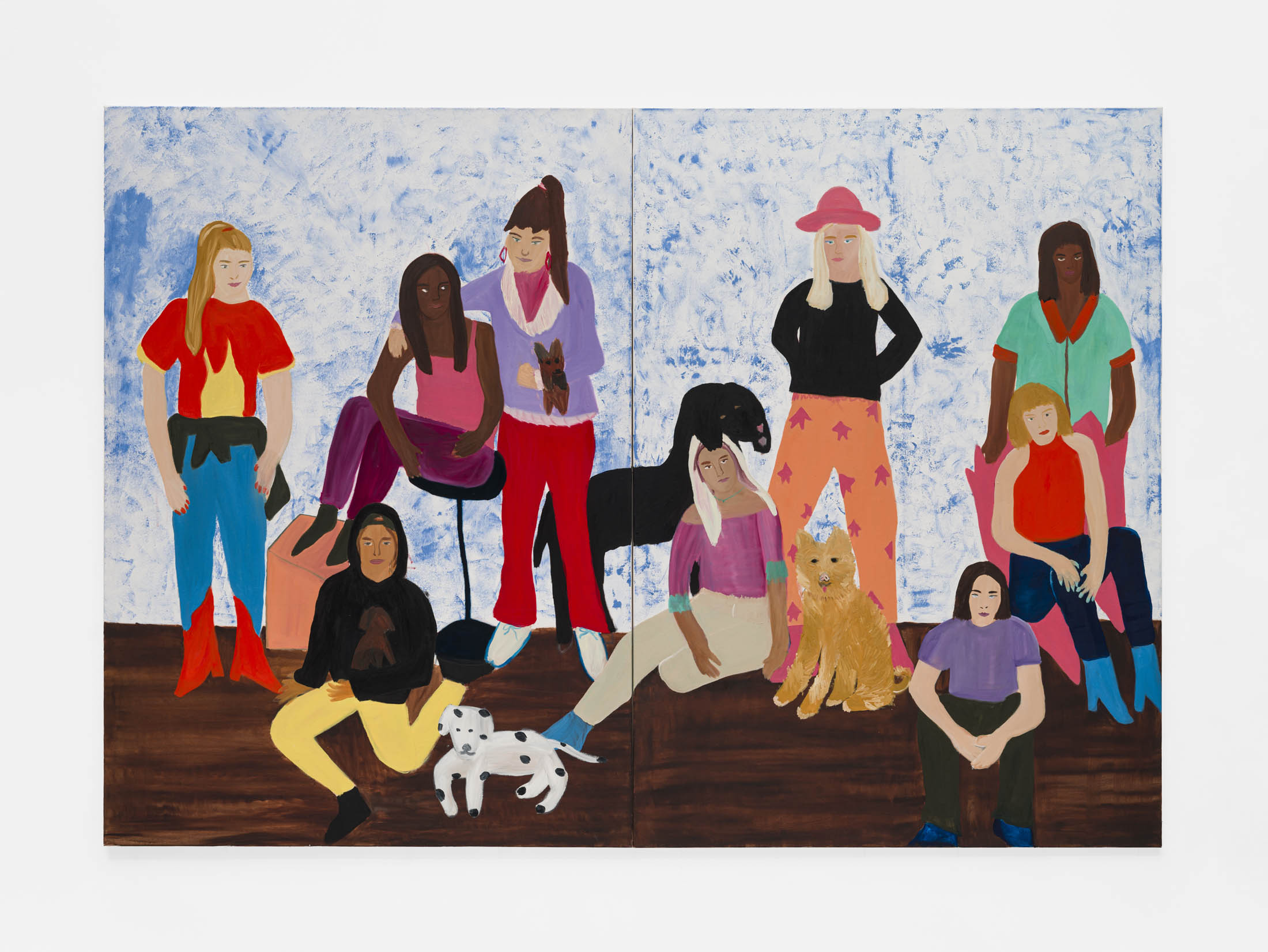 Girls with Dogs, 210 x 300 cm, 2022