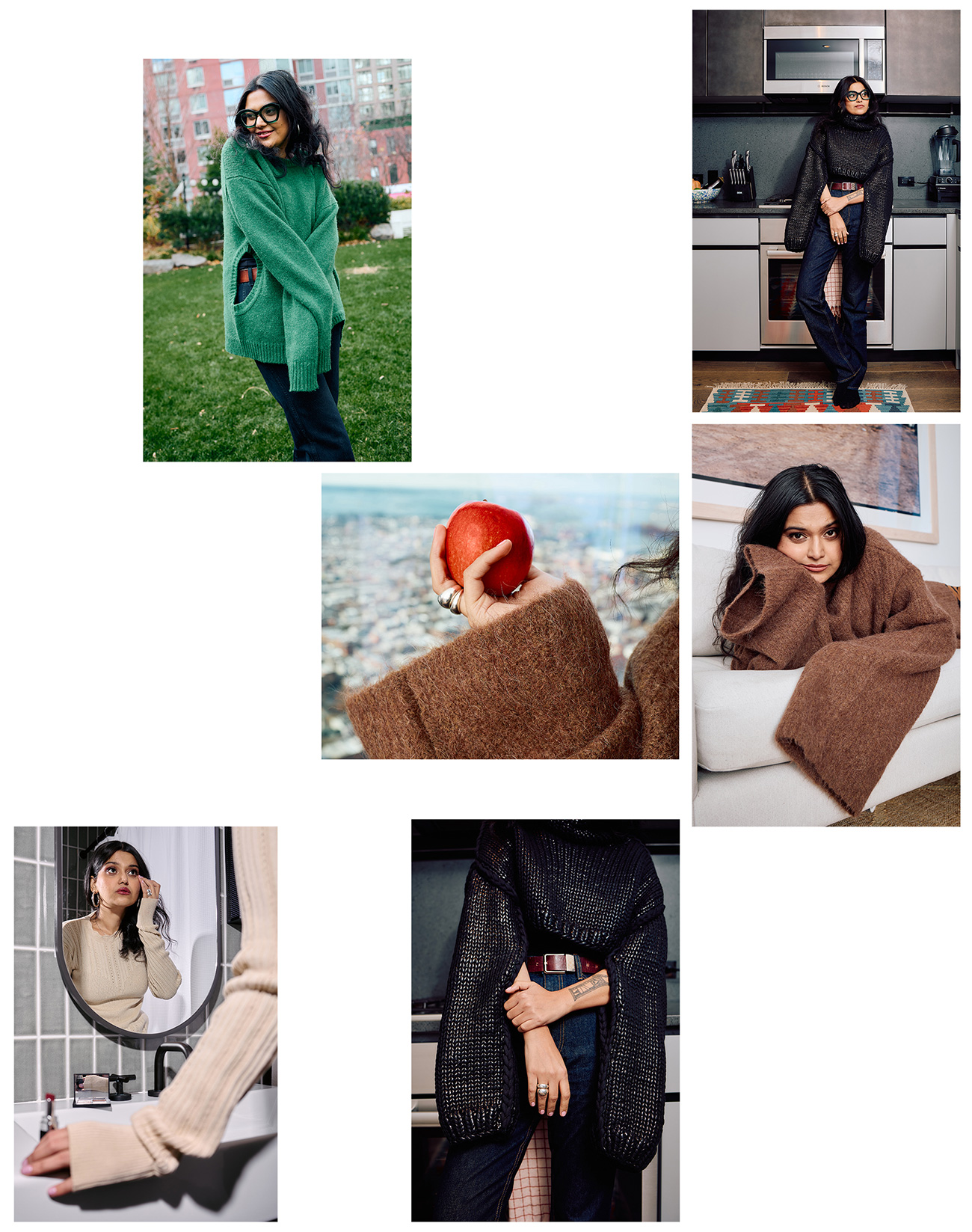 Photographed by Marissa Alper; Hair and Makeup by Naomi Hadar; Styling by Caitie Kelly; Styling assist by Christina Middleton; Talent is Iva Dixit
