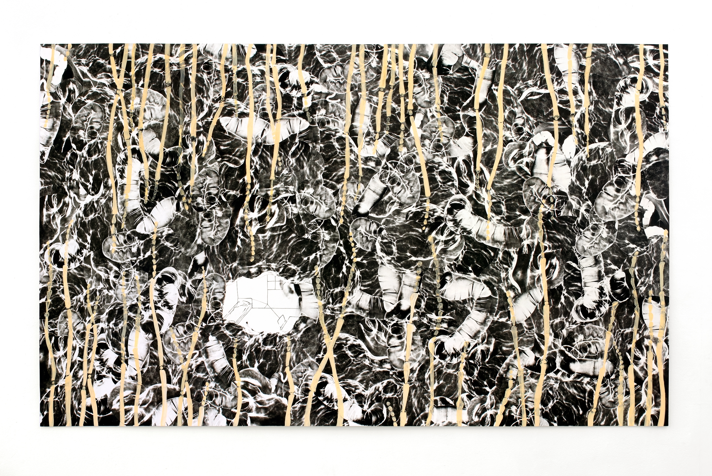 Absolute Anonyme I, 2008 Collage, gouache pen on paper 148 x 250 cm