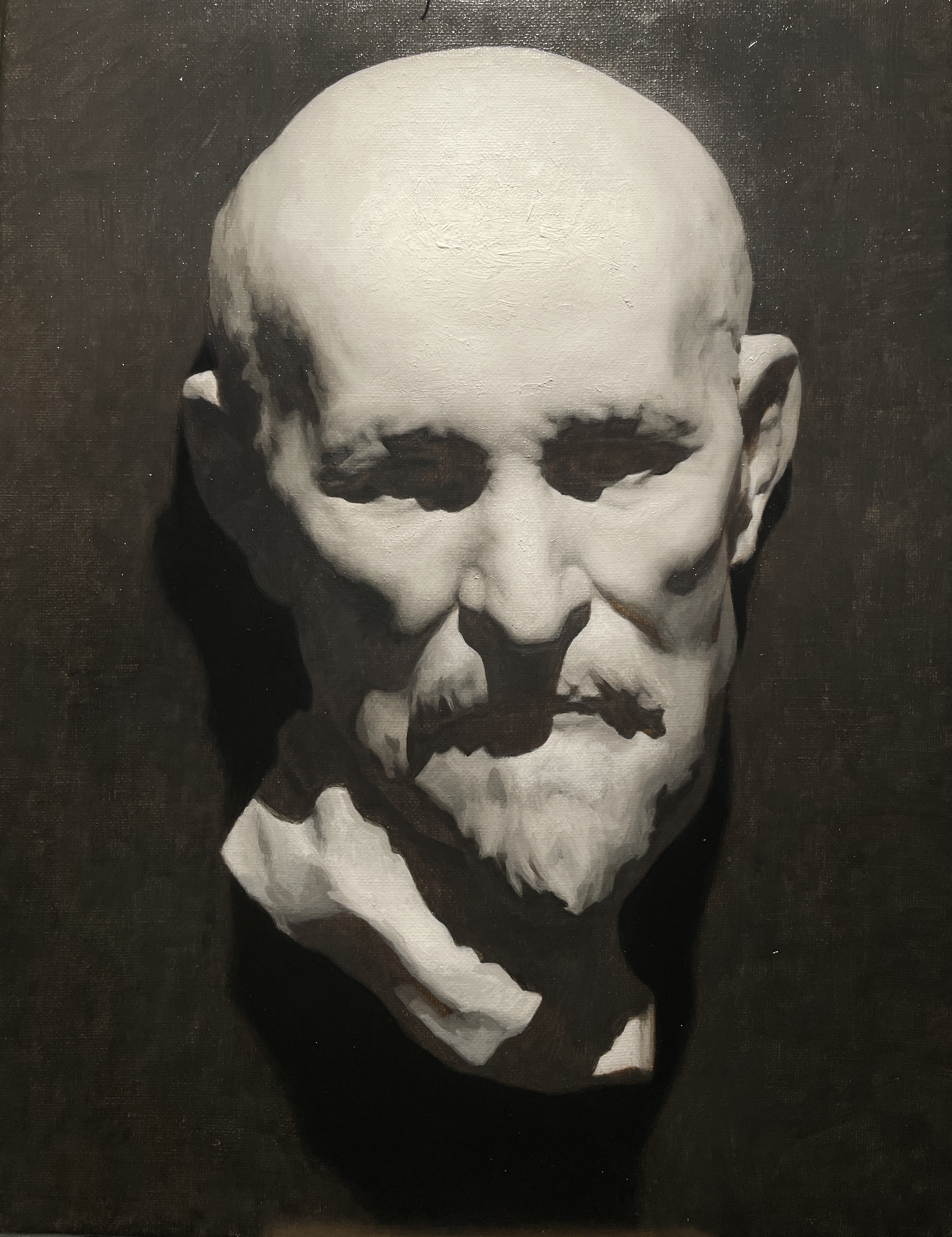 Cast Painting (Algardi's Cardinal Laudivio Zacchia), 202216"x12", oil on linen