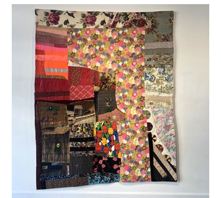 Coulter Fussel, Florals, 9 x 6.5 feet, Various vintage and antique floral textiles, dating from 1840s to present day, 2019, $6,500
