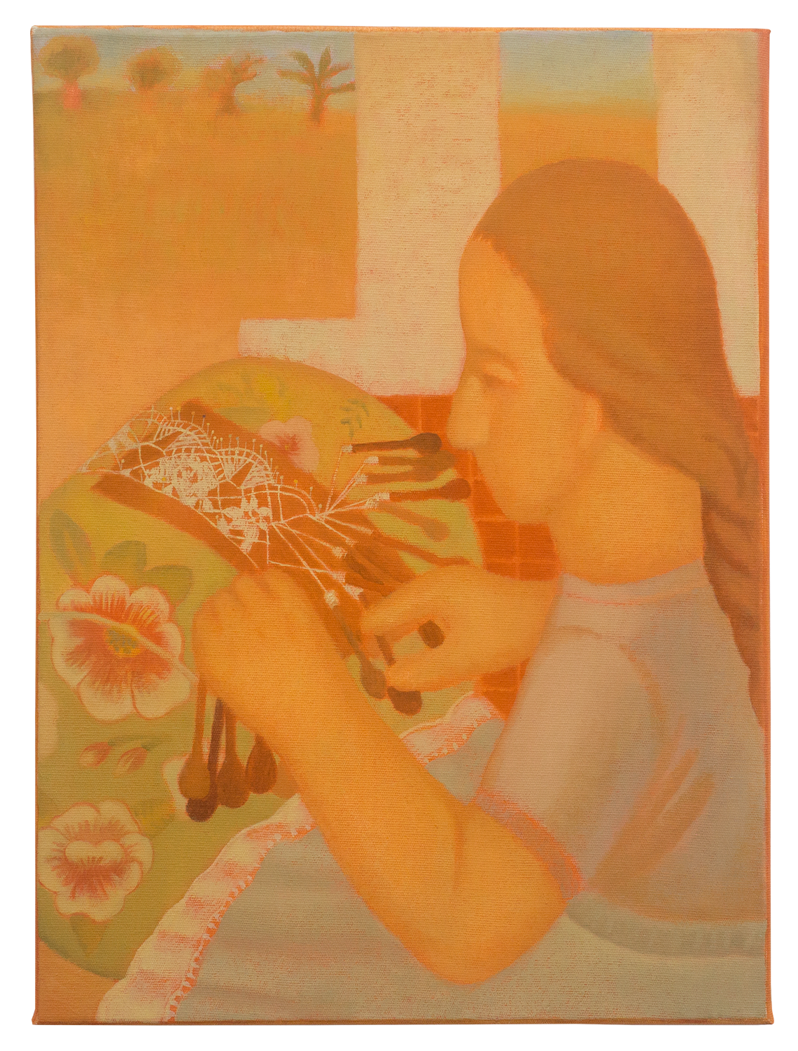 "Rendeira de bilro", 2021, óleo sobre tela