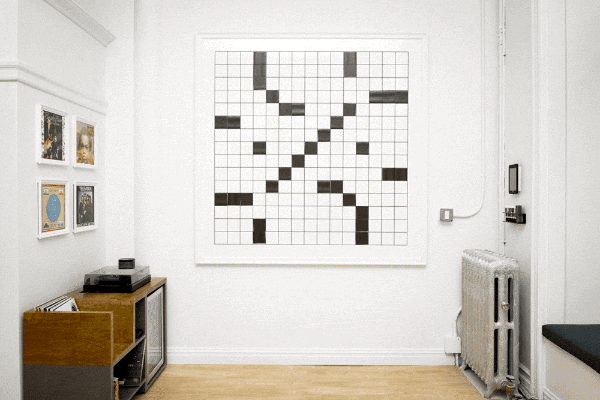 A life-size crossword puzzle, updated daily with the NY Times puzzle.