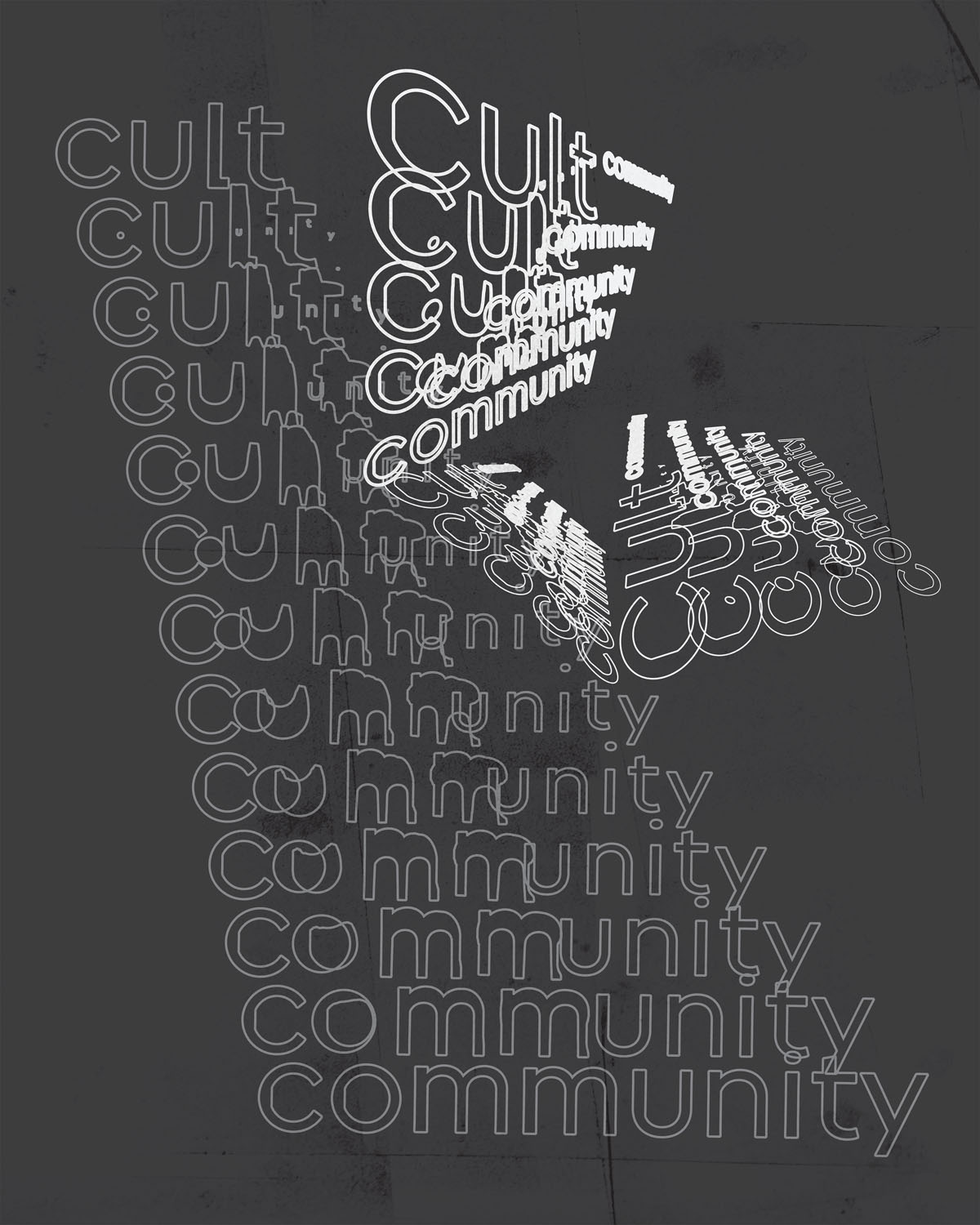 The Group Promotional Poster #8 24 in by 30 inch series of 10 printed posters, Ink on plastic digitized printed