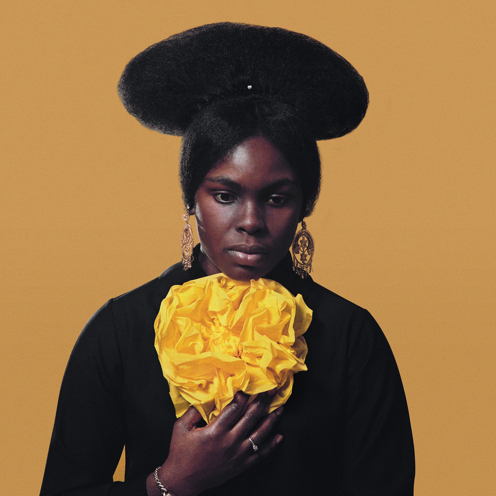 Kwame Brathwaite: Untitled (Clara Lewis Buggs with Yellow Flower) - Hair Matters