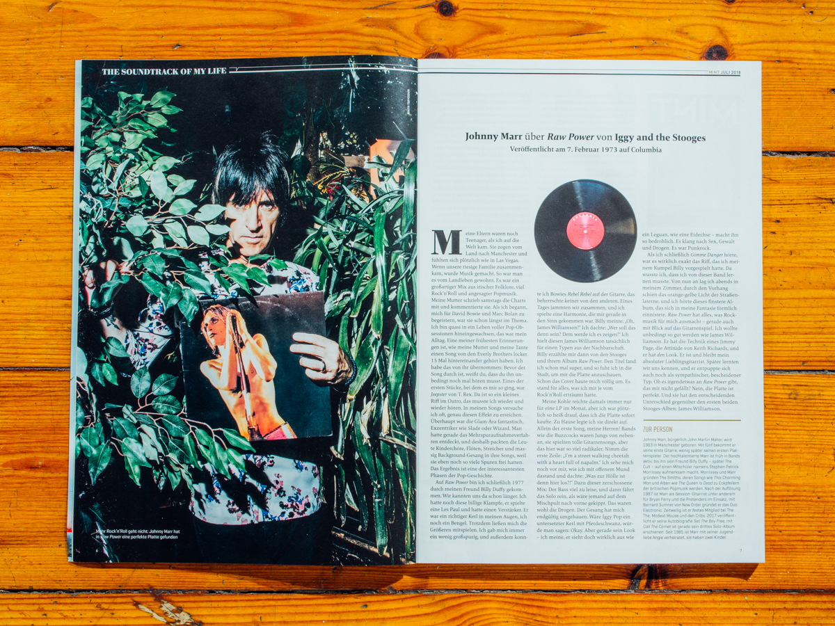 Mint Magazin / Soundtrack of my Life: Johnny Marr / Juli 2018