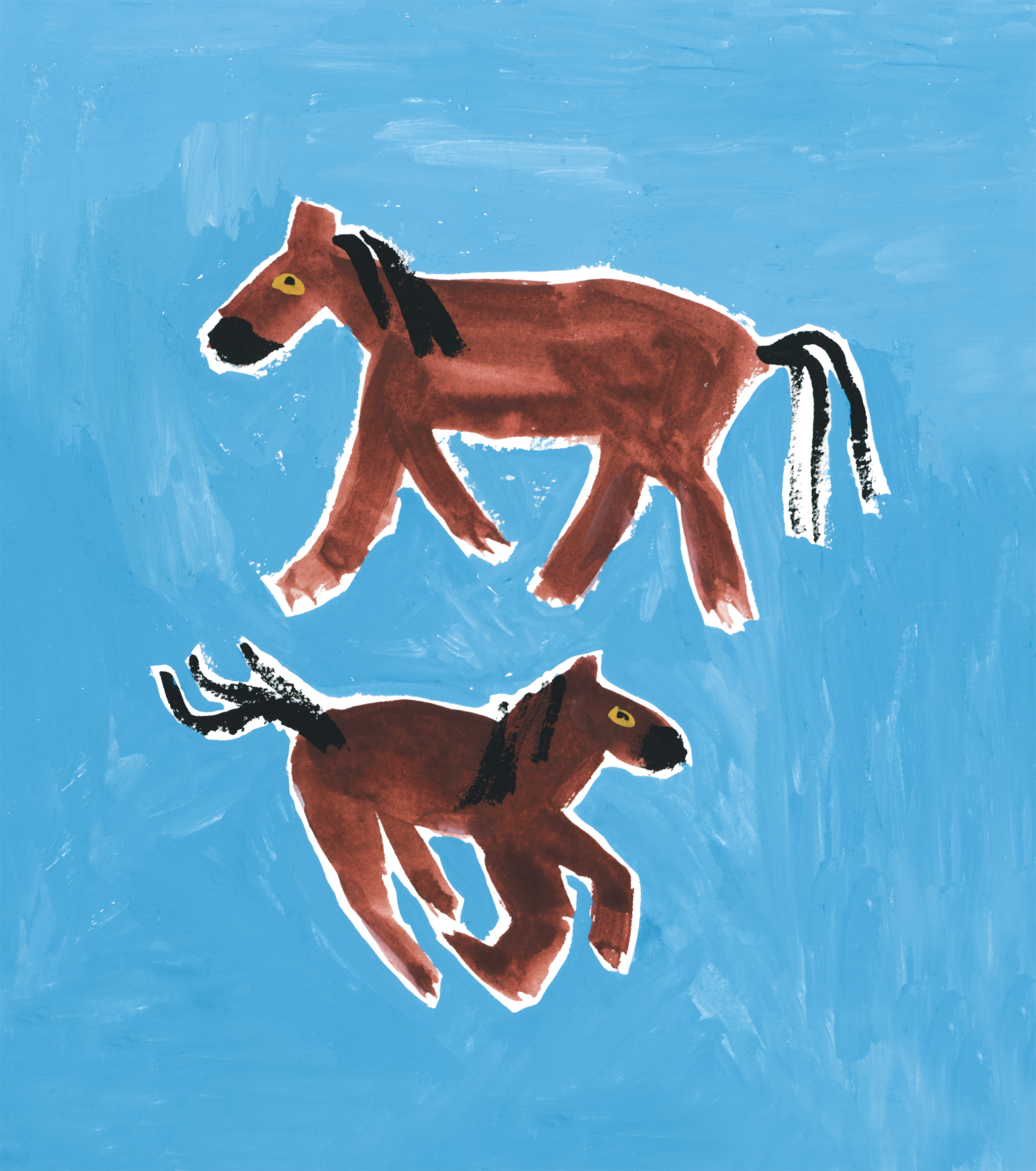 Horses, Gouache