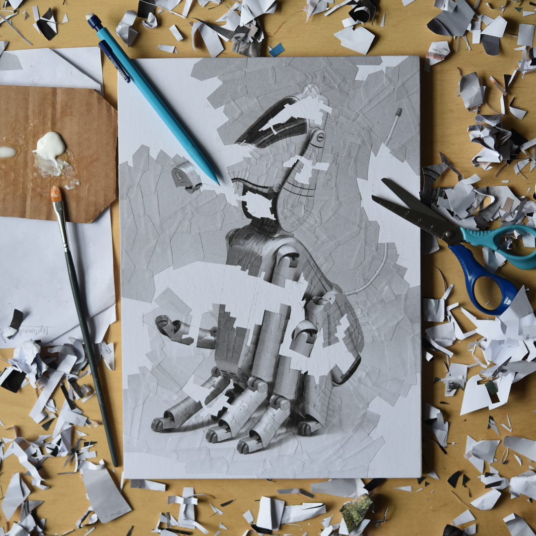 Aibo ERS-110 with modifications, 8.2 x 11.6 inches