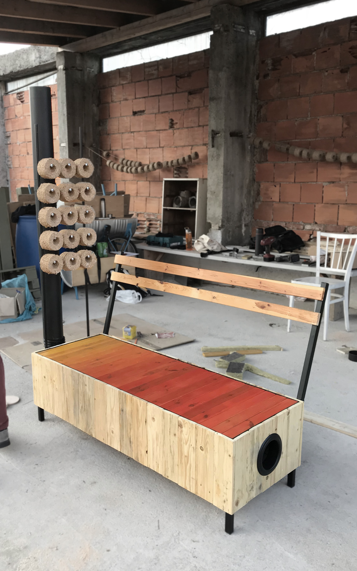 Hot bench, heated seating, Teren, Ljubljana, 2018