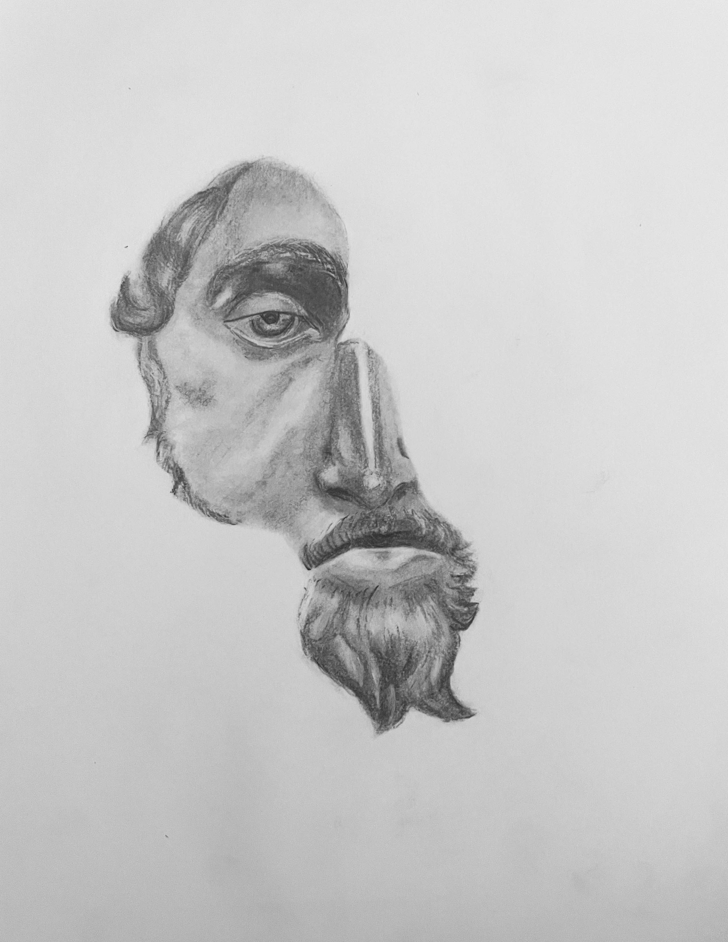 45 minute sketch of an image of a sculpture