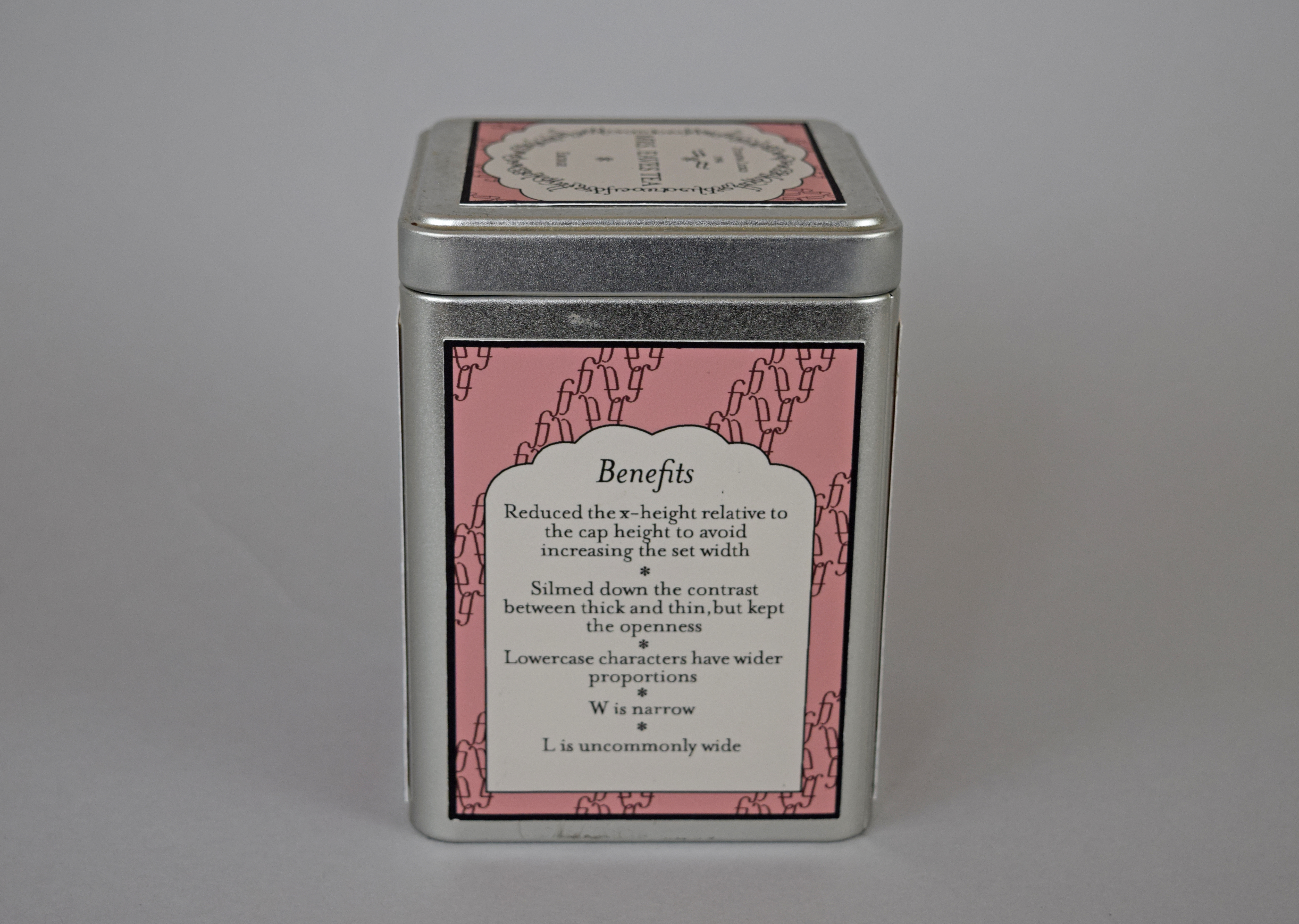 Logan Perrin, Mrs. Eaves as Tea Packaging