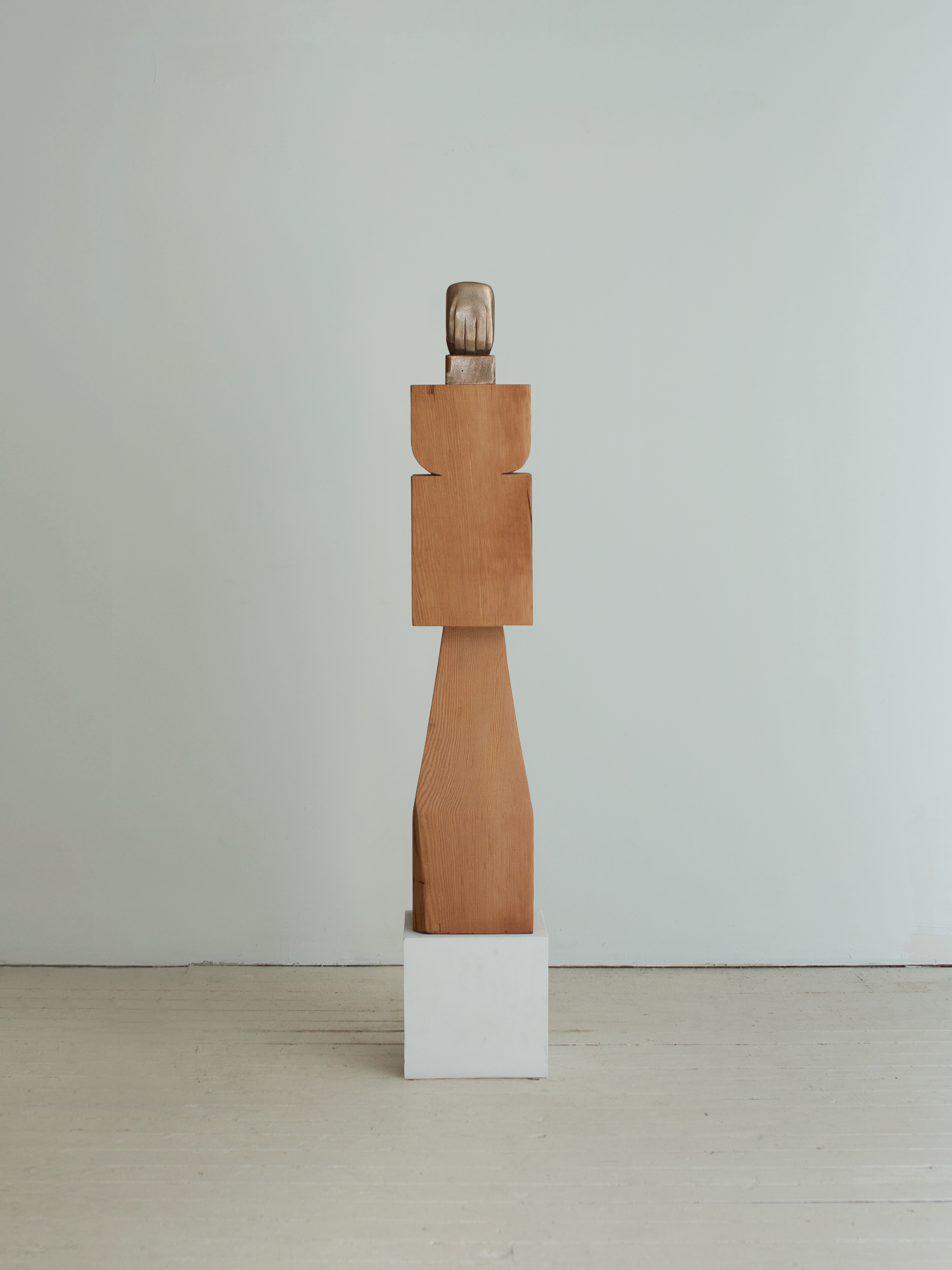 "Clasp, Bronze Reproduction", 3.5 x 2.25 x 7.25 inches, bronze, ed. of 1, 2025.   $2000 (including hand carved wood plinth)