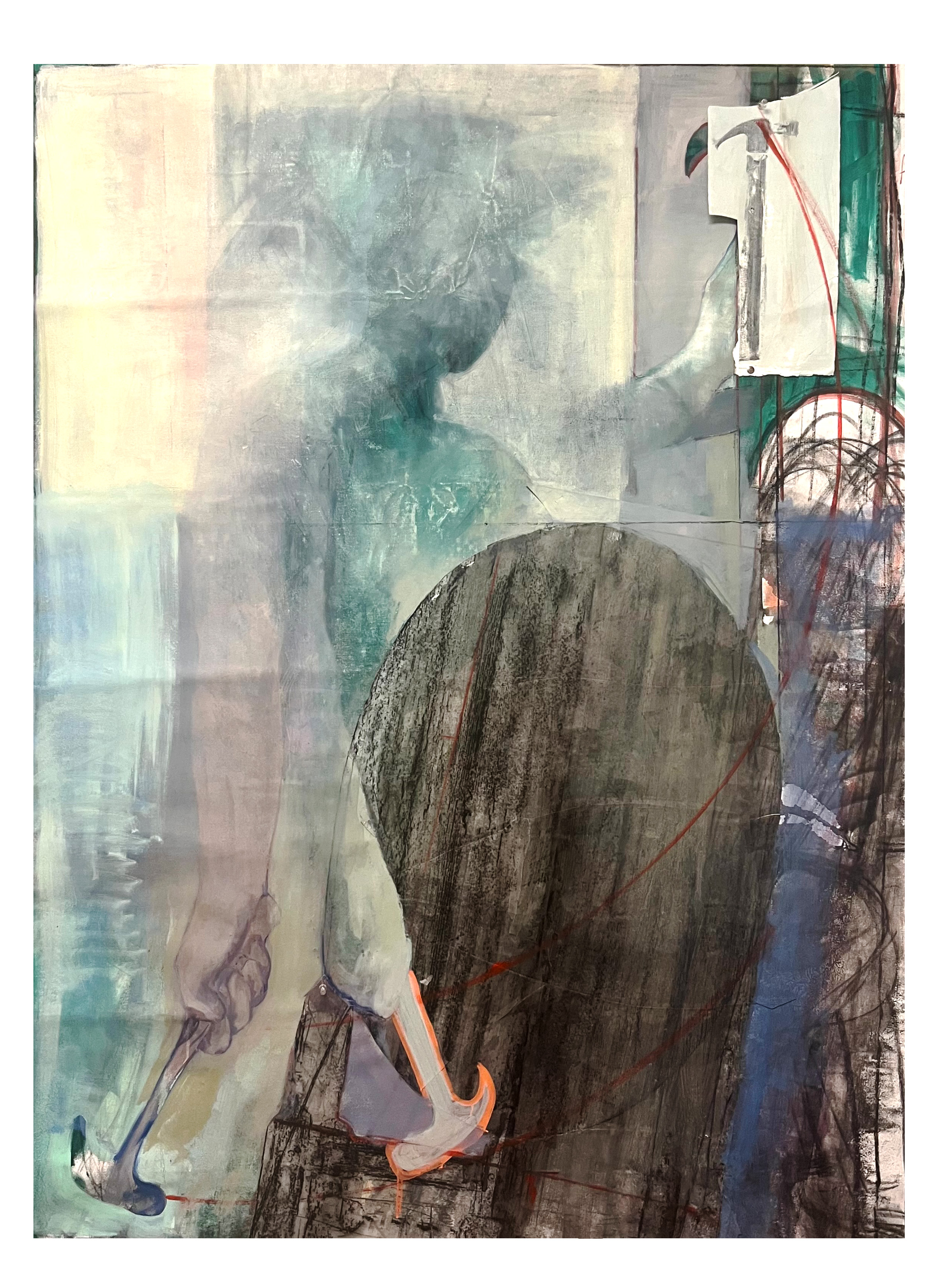 A Breaker's Anatomy V, Oil on Canvas and Vellum, 2024