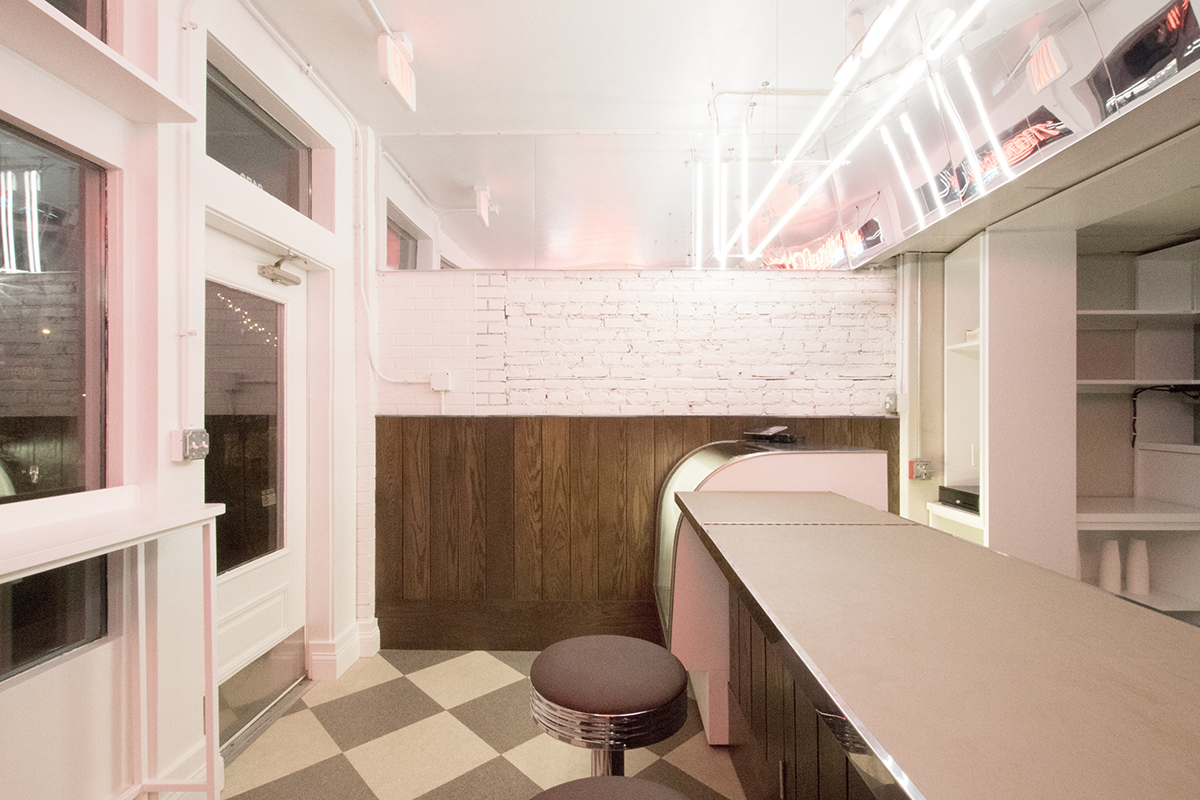 Interior view towards northwest (night)