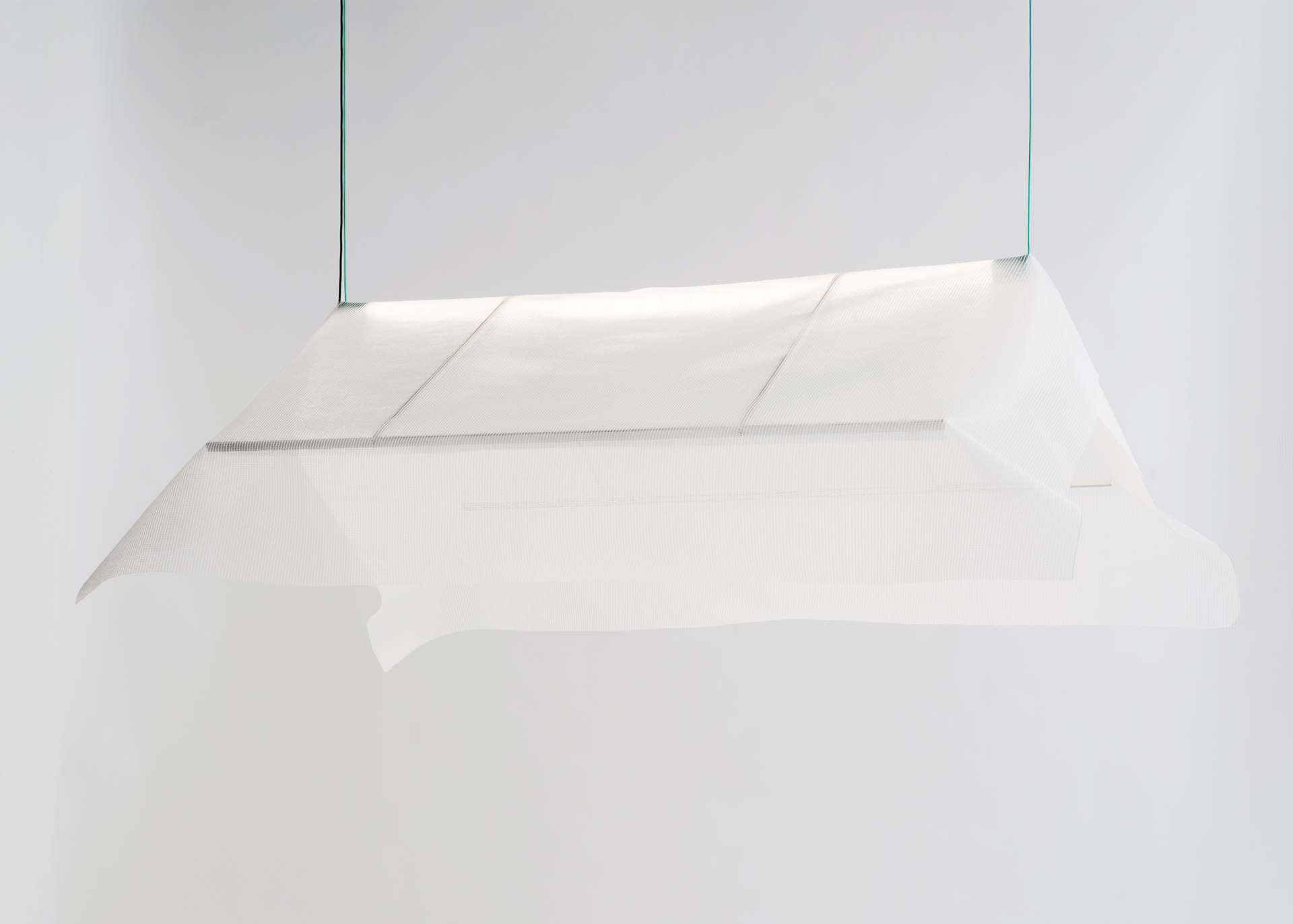 Shelter Lamp, 2025 Aluminium, PVC cord,  polypropylene shade cloth L 140 x H 90 x W 50 cm