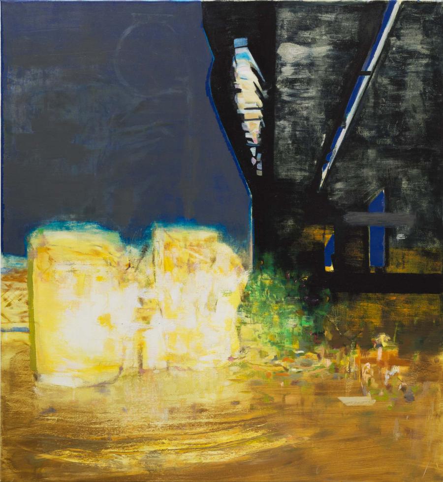 Light bags, 2016, oil on linen, 122cm x 112cm. Photography: Simon Strong.