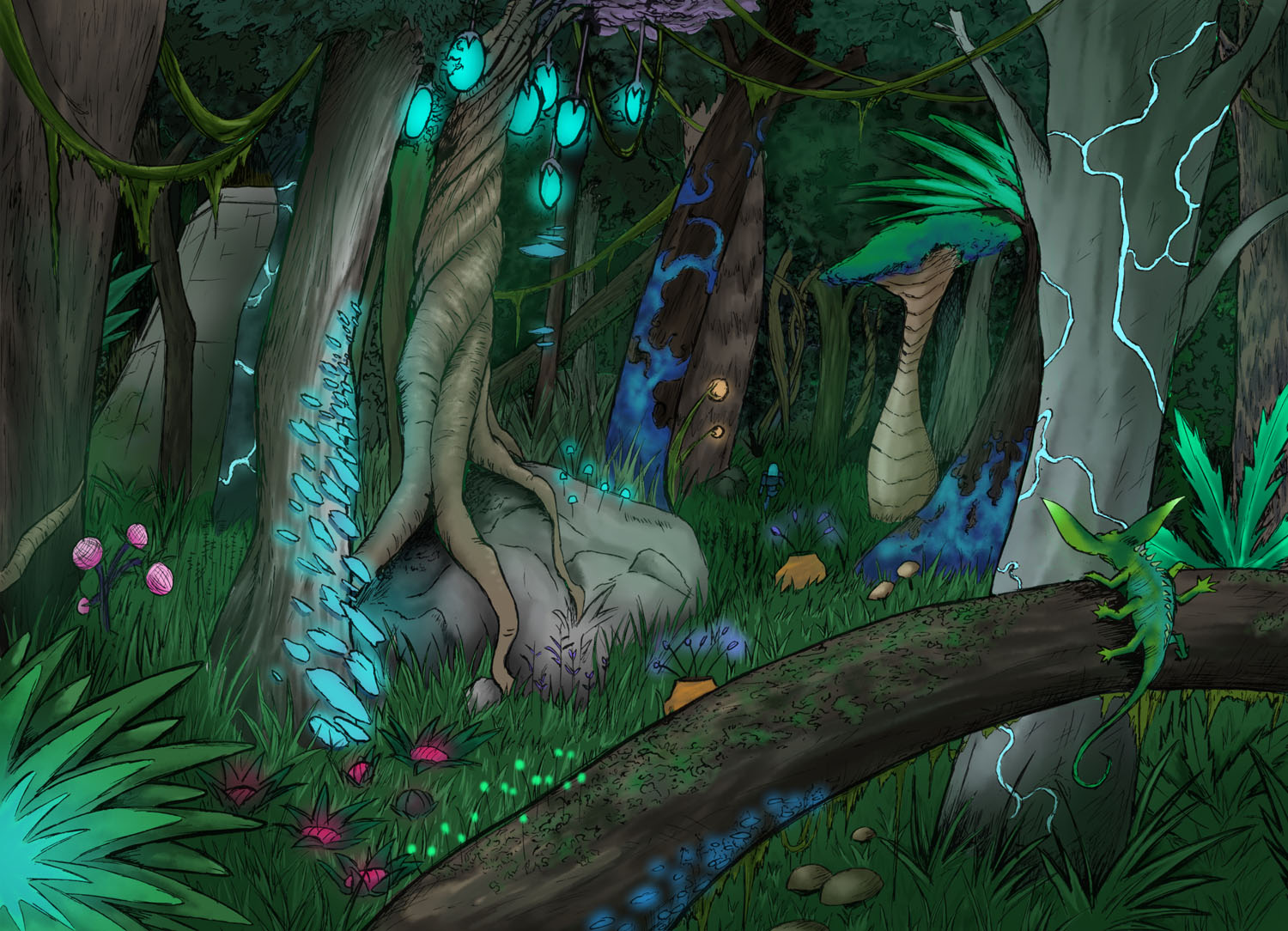 Jungles of Bosceus-2Pen & Ink + Digital Tools, 2493x1801, 2022