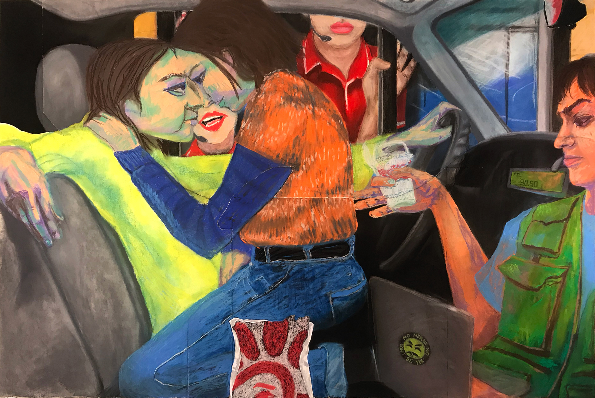 "Y'all can't pay with PDA" - Soft pastel on paper, 2020
