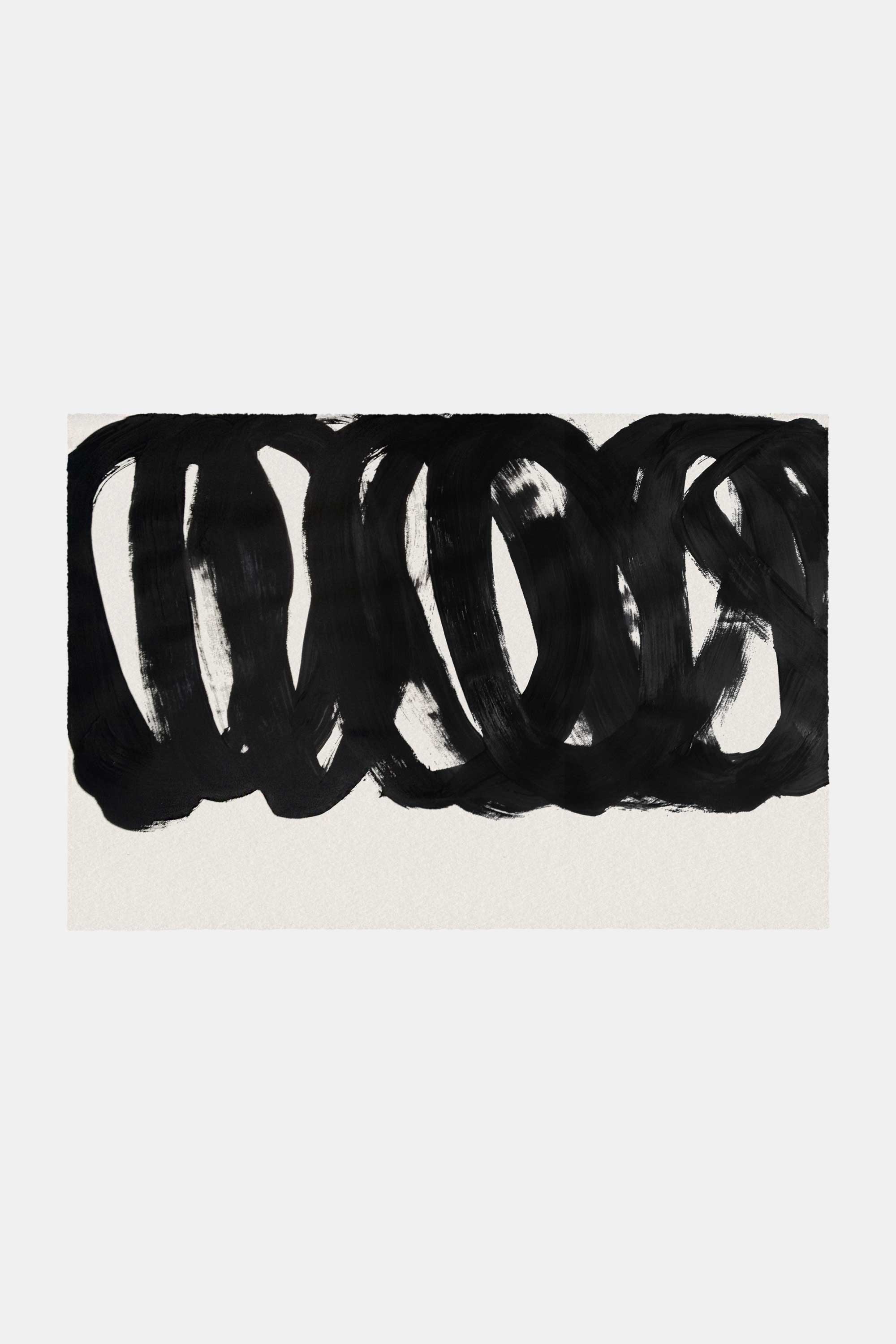 One black line, 2015. Acrylic paint on paper. 112&#160;×&#160;76&#160;cm.