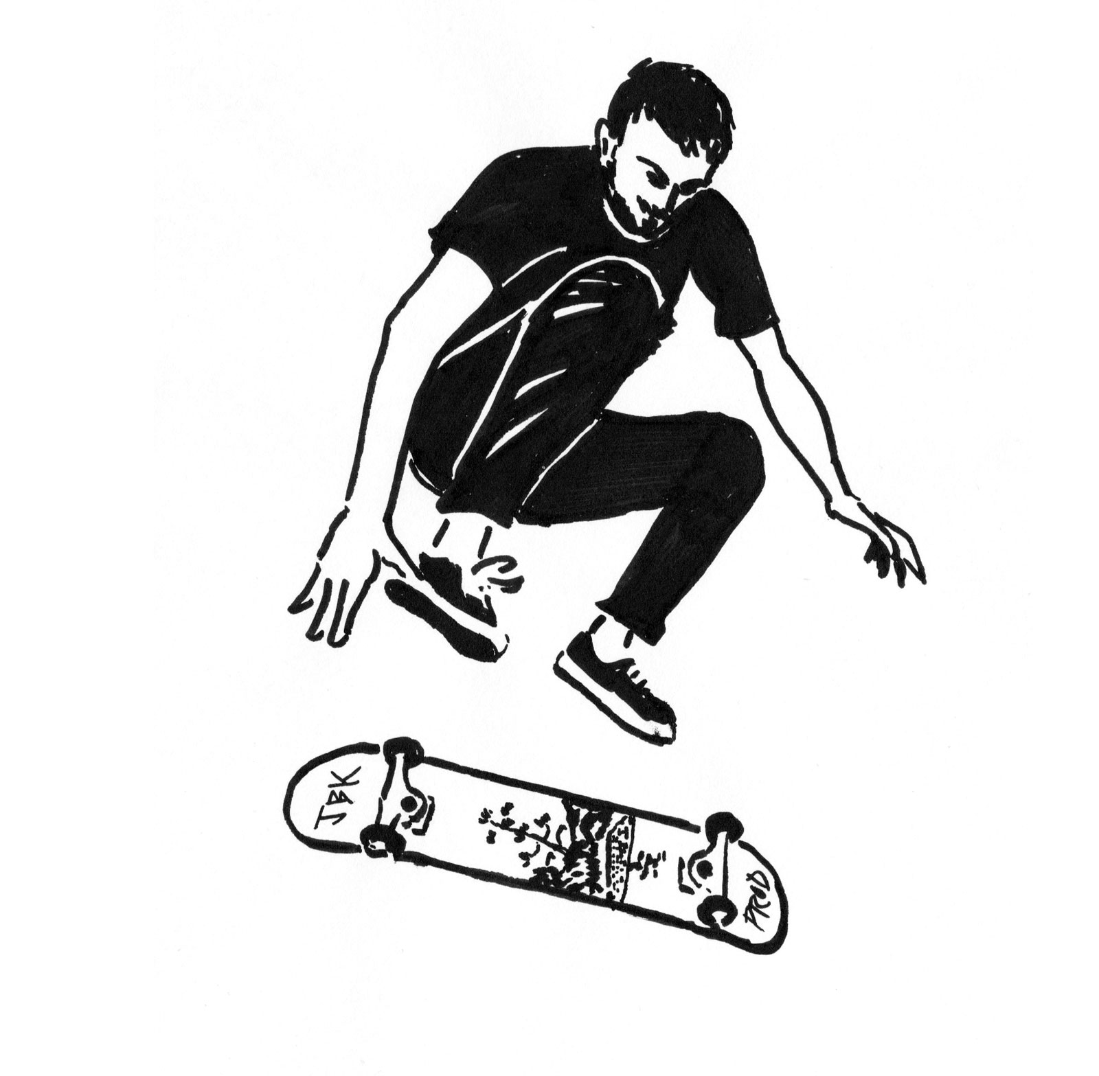 Skate #1  -  Ink on paper 20x21 cm
