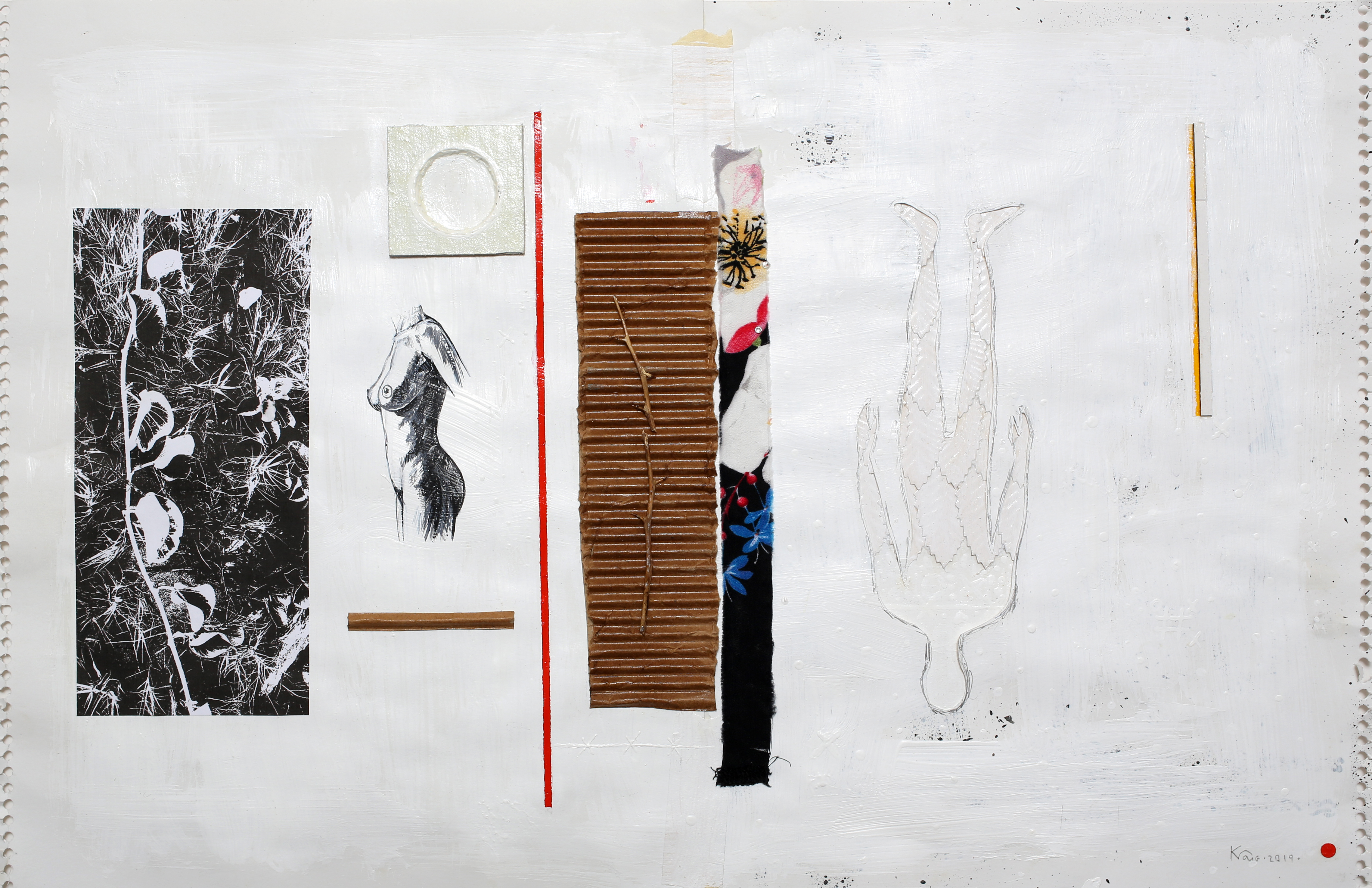 In The Garden (Study for This Is How Our Garden Grows) 2019 Mixed Media on paper 17"x21.5"/43x54.5cm