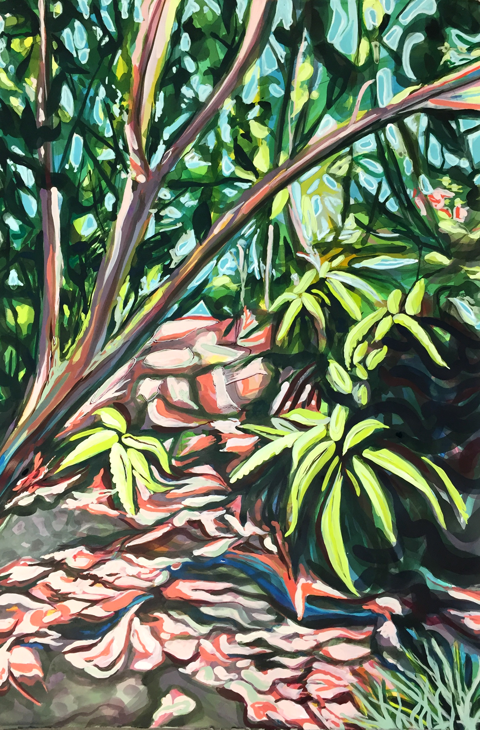 leaf me in Chapultapec / 34 x 49 in. / mixed media on paper / 2016