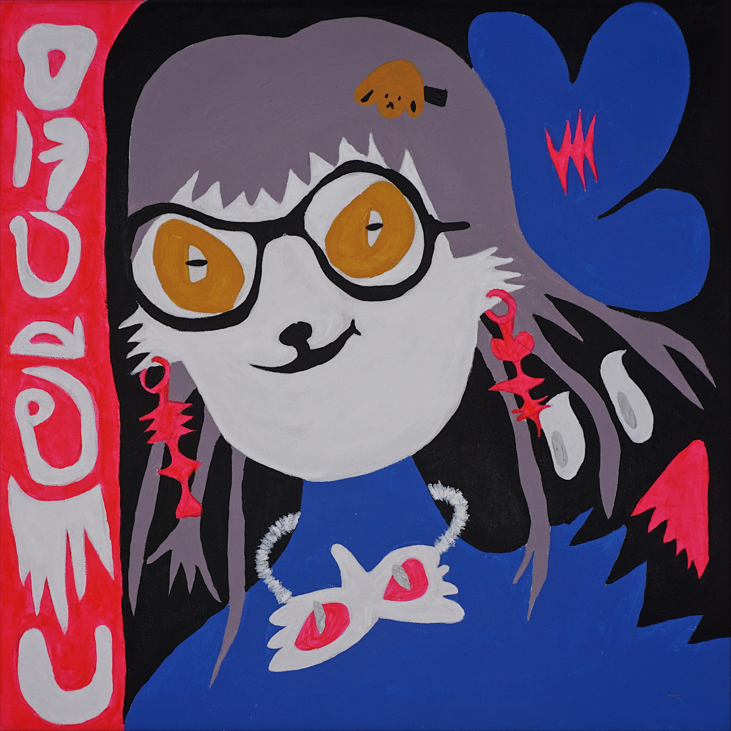 self-portrait 2 40*40 cm Acrylic on Canvas 自画像 2  Jun. 2022