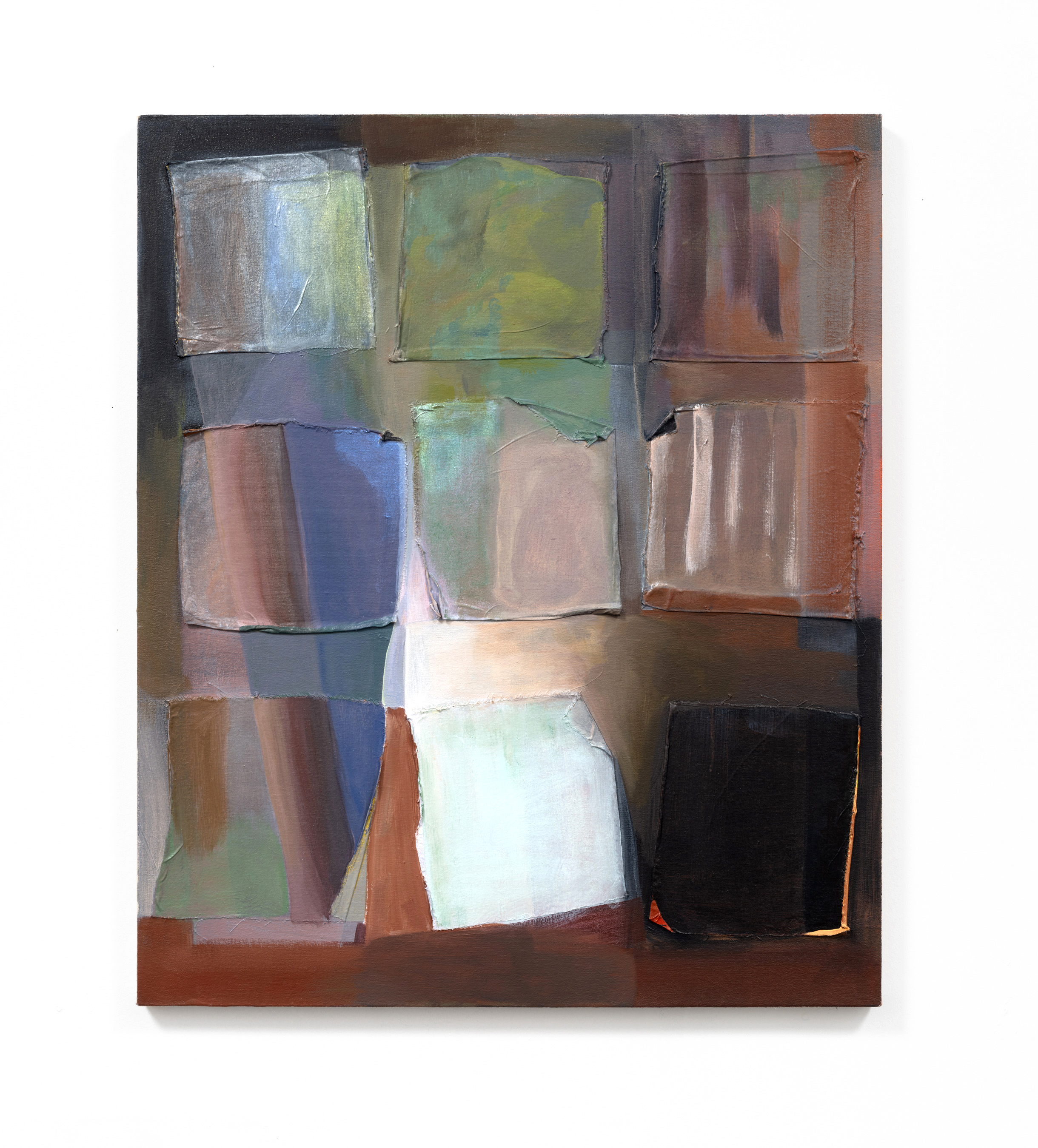 Early Night, 2023, 48 x 33 in, Acrylic and muslin on canvas