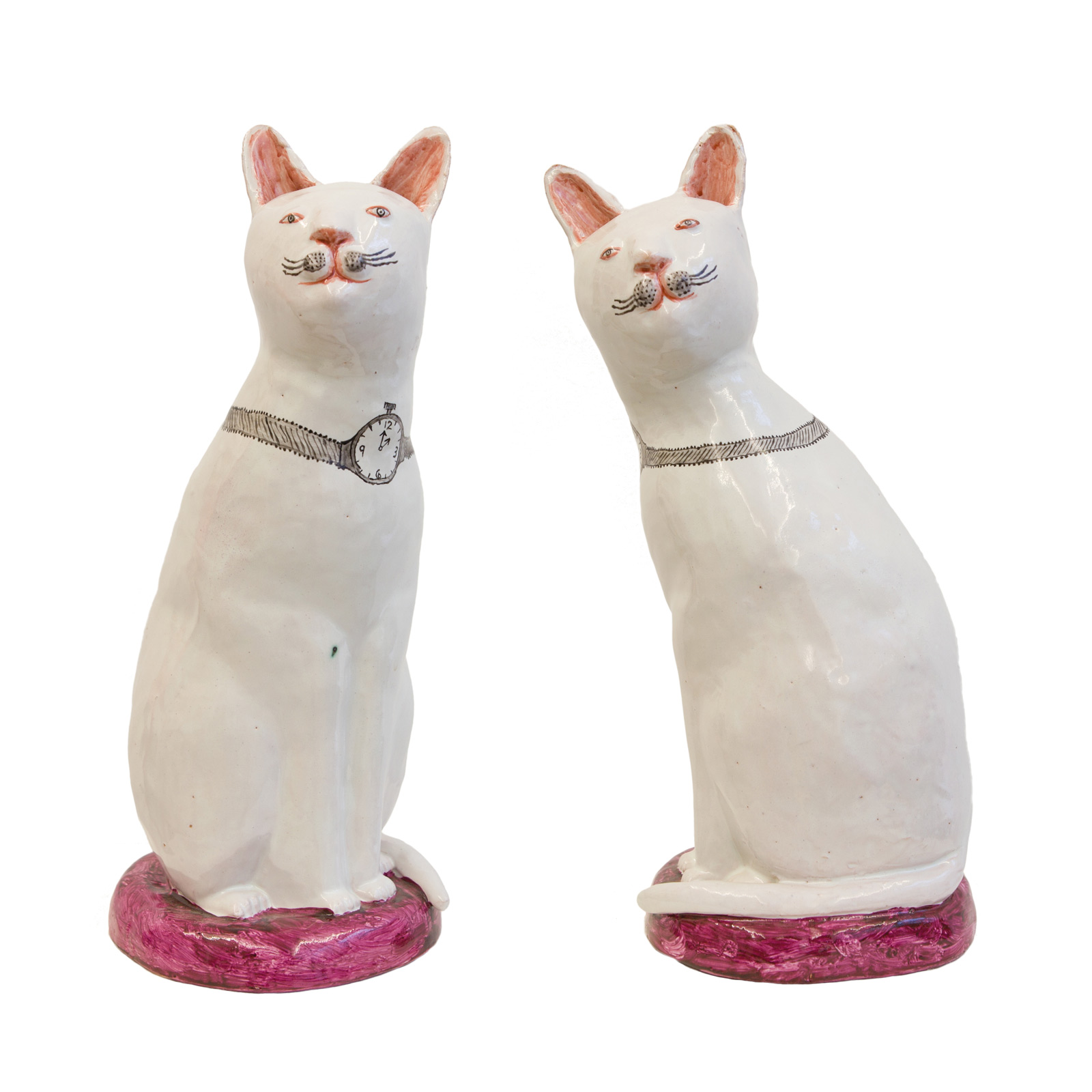 Cat with collar pair, 28.2.2009Glazed ceramic stonewareHeight 36cm