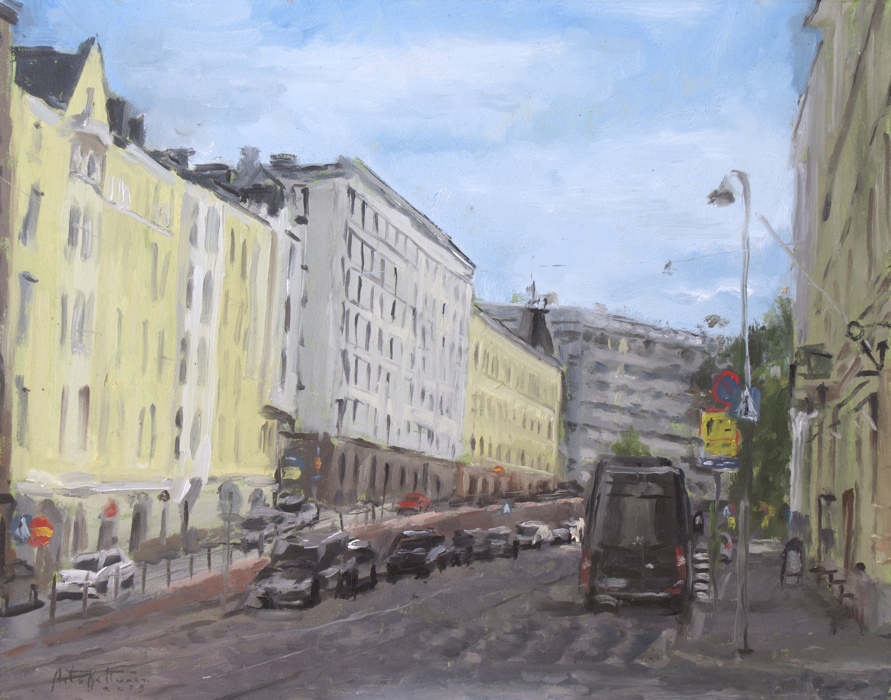 "Laivurinkatu", oil, 26x33cm, 2019