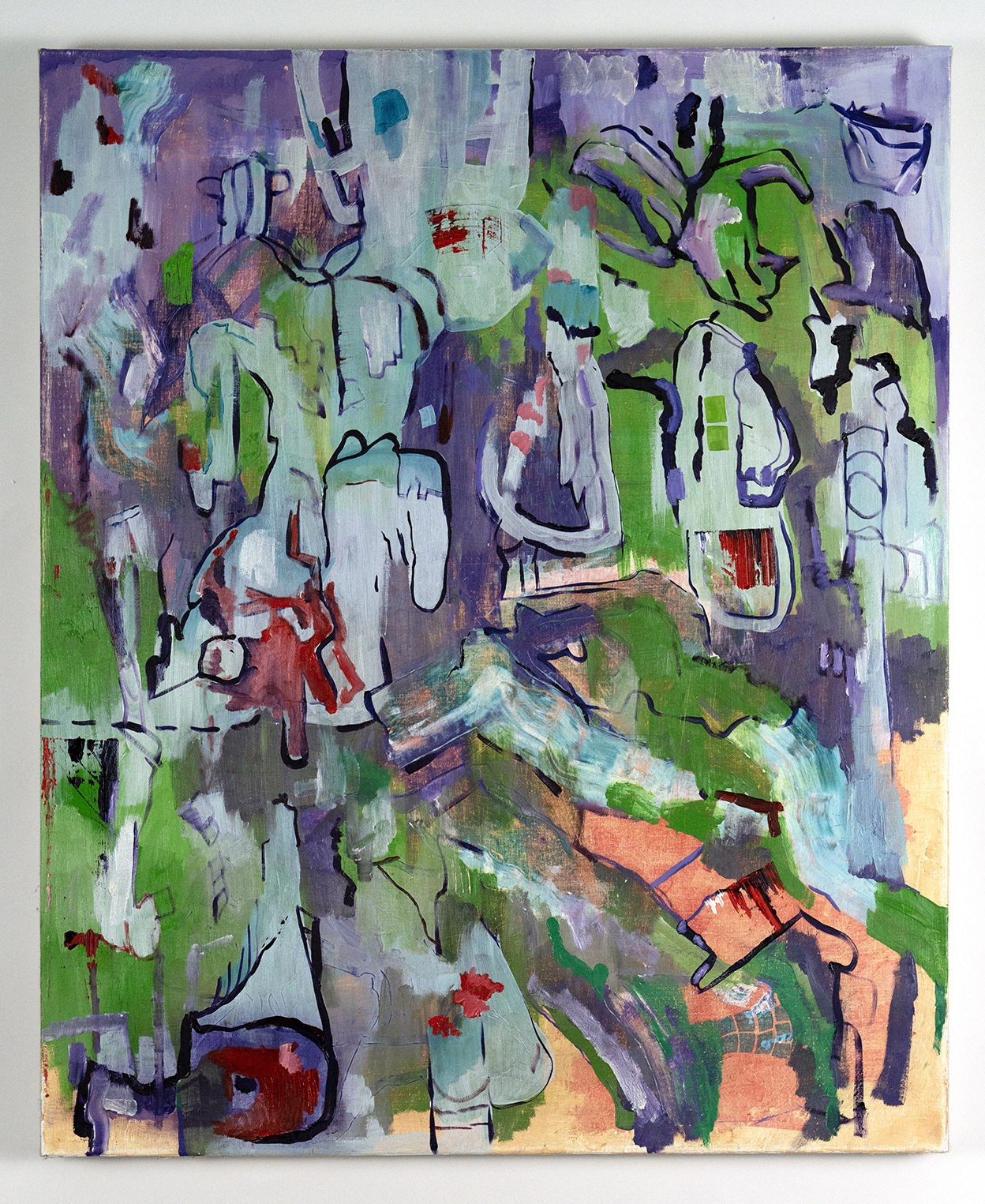 Production Manager, oil and acrylic on linen, 36 x 30 inches, 2025