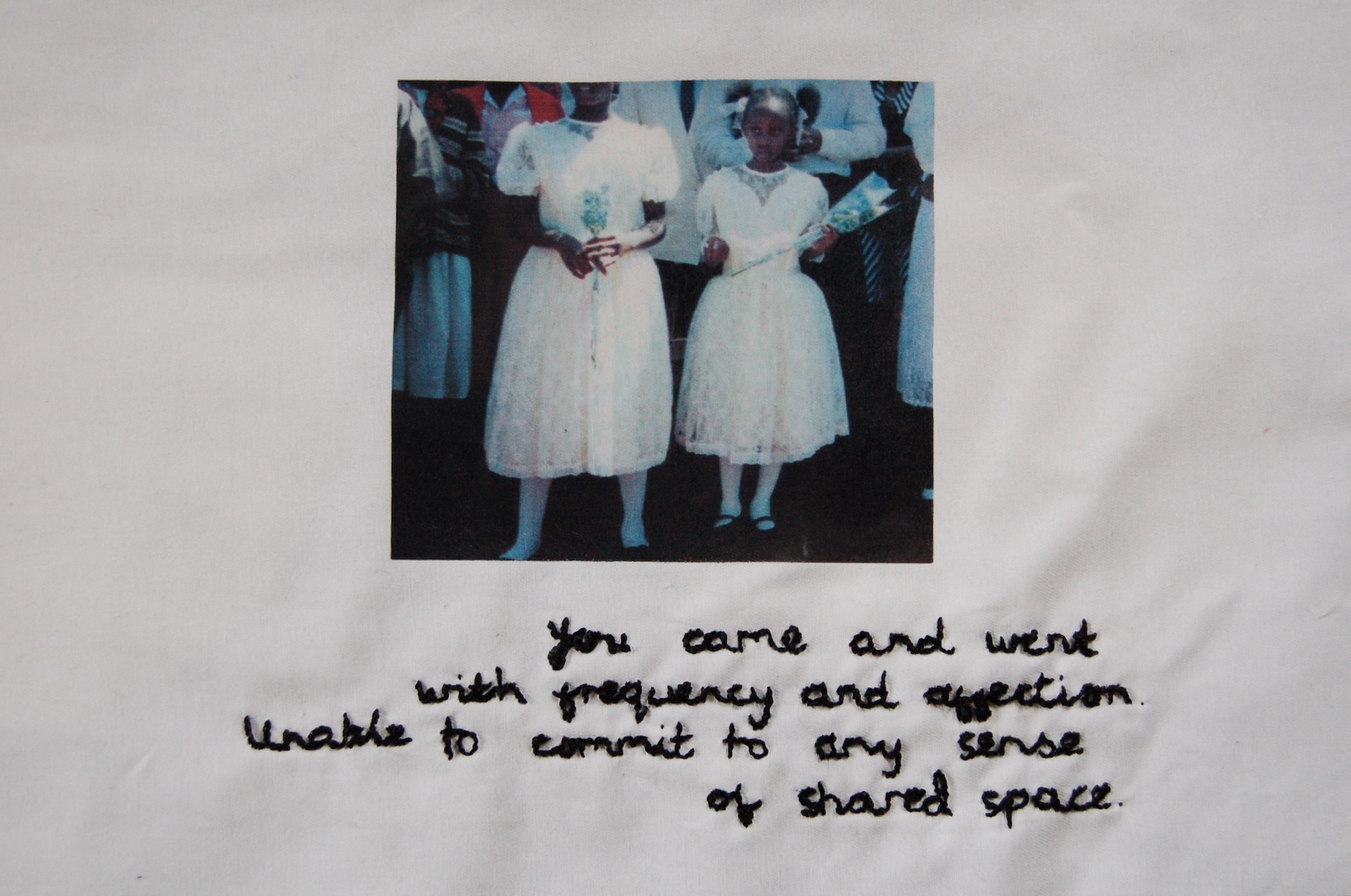 Wanja Kimani, Borrowed intimacy, 2013, UK, mixed media (embroidery & print on cotton dill) 2/8