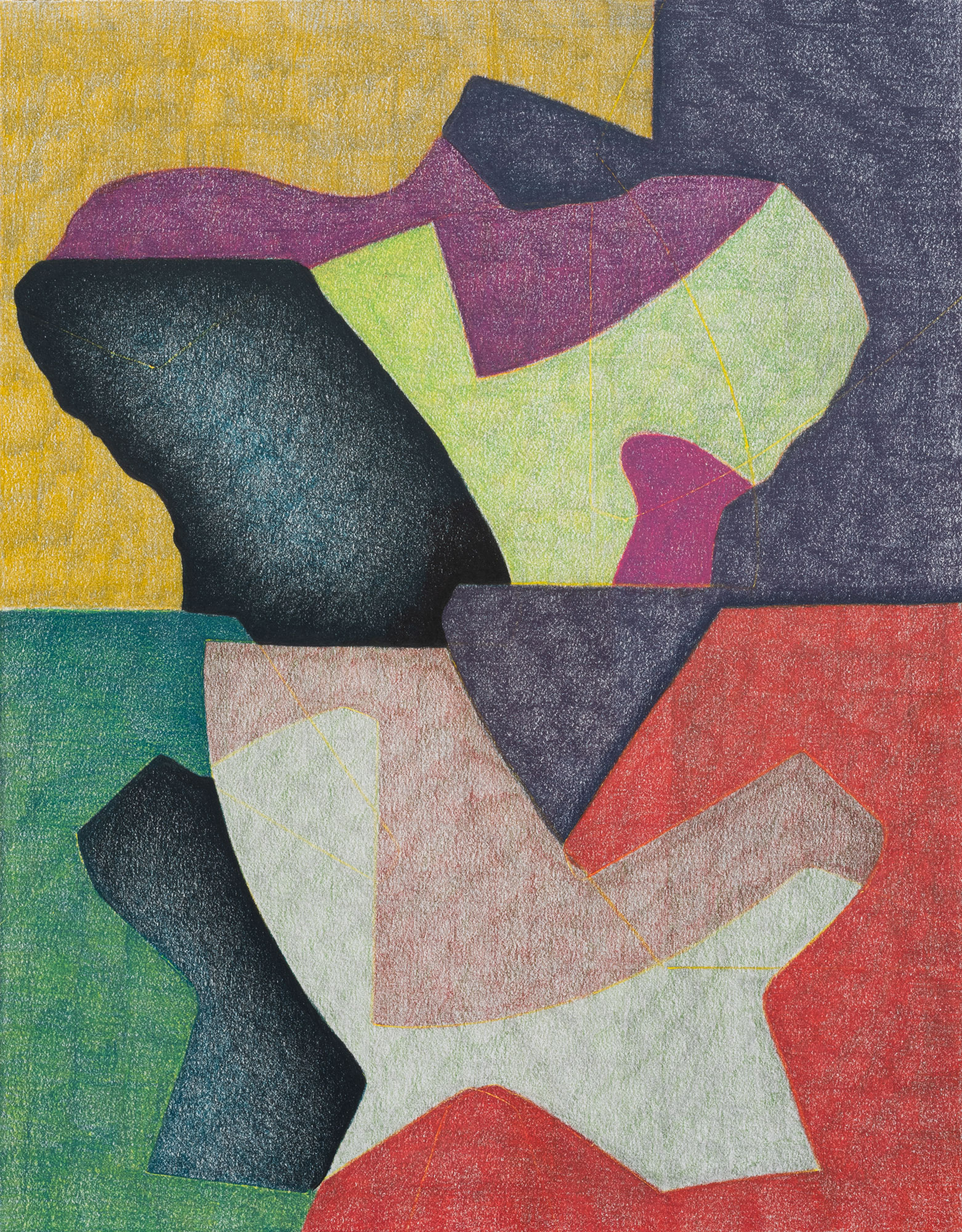 Above the Earth, Below the Sky, 2025, colored pencil and graphite on paper, 14 × 11".