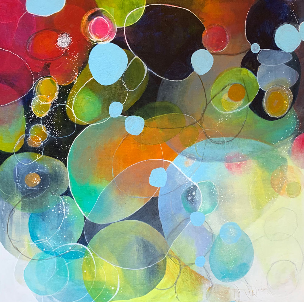 Fizzy  Acrylics and Ink 24" x 24"