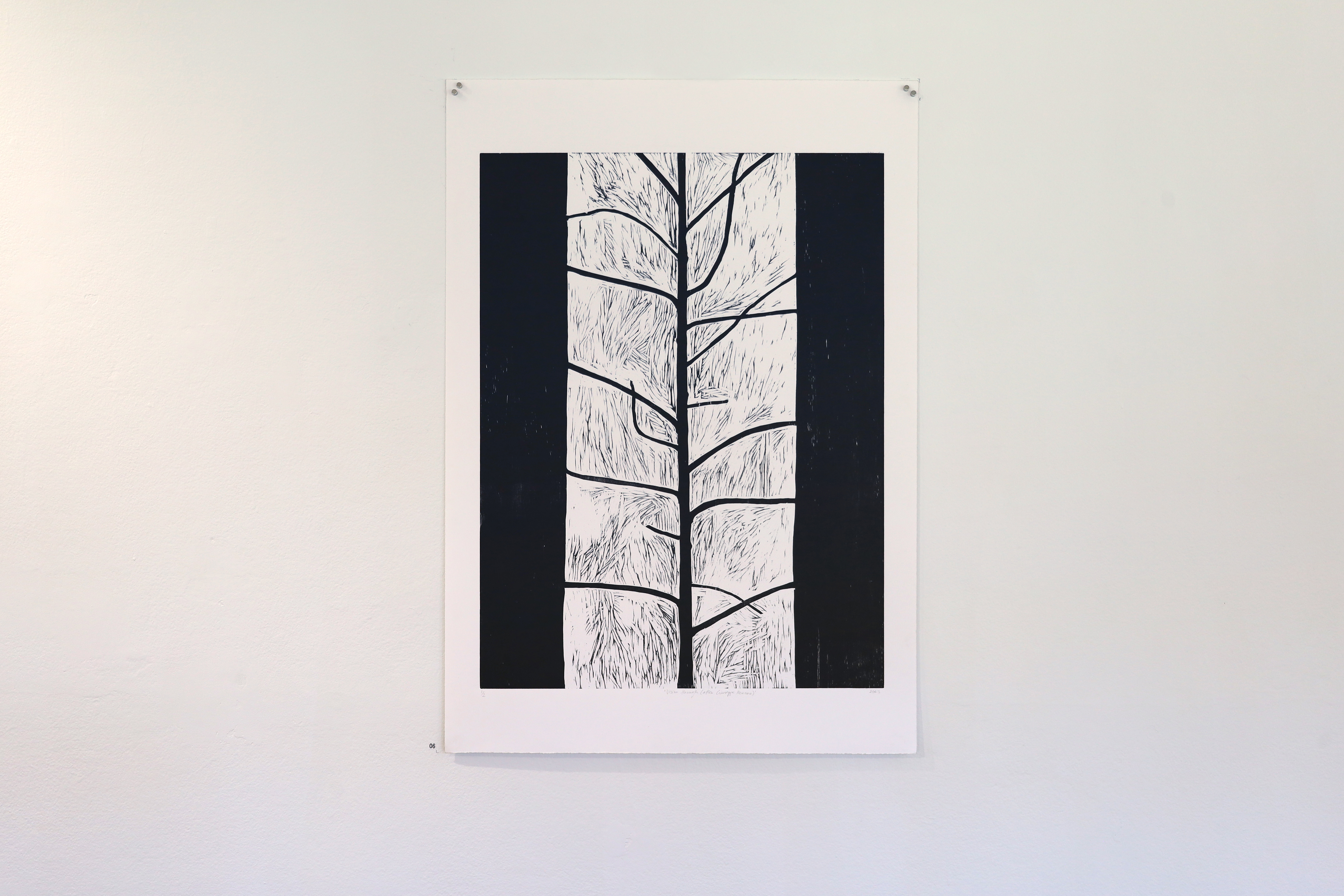 'Vision through (after Giuseppe Penone)', woodcut on Magnani, 2023