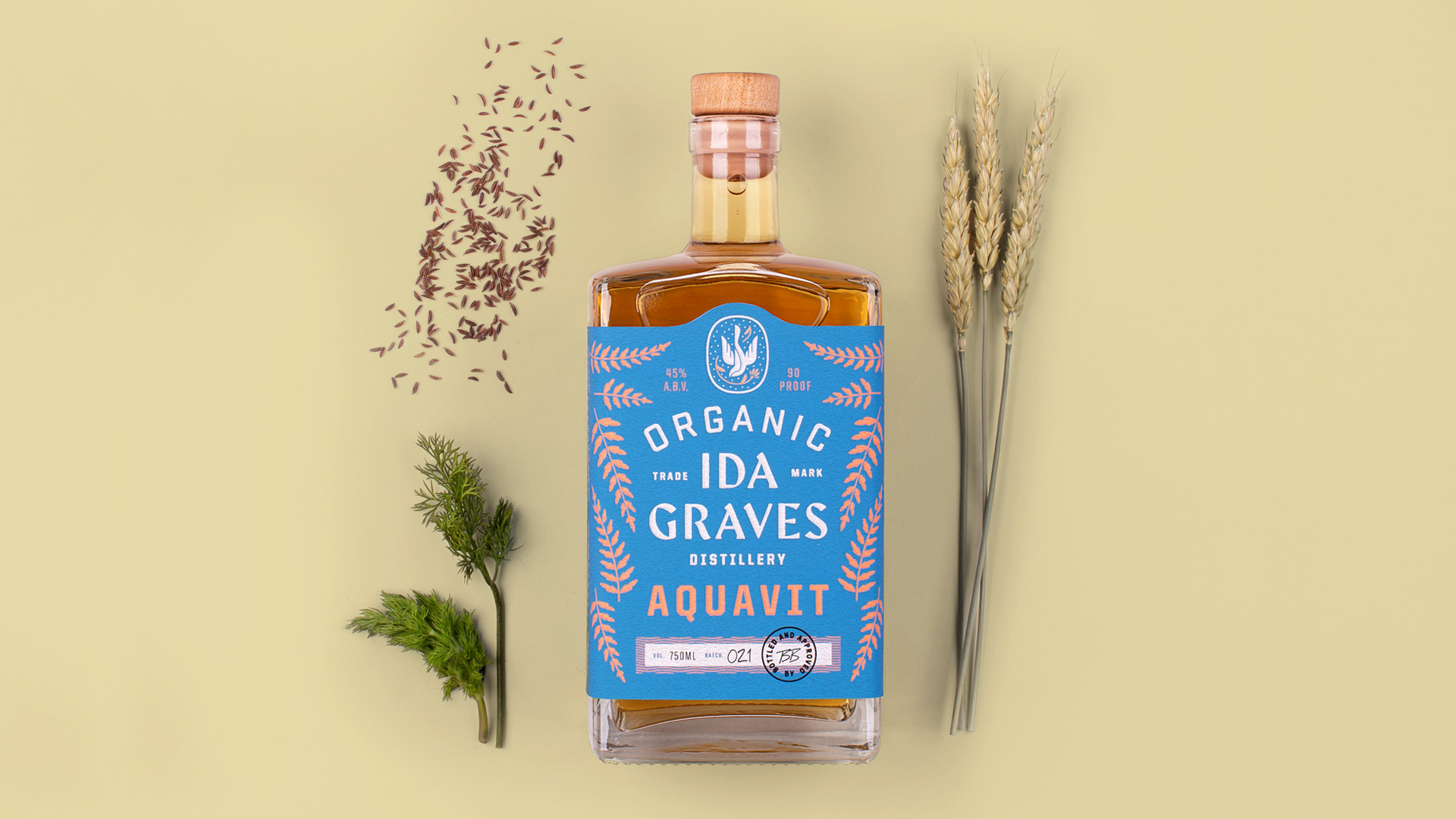 Packaging Design for Ida Graves Distillery in Minnesota