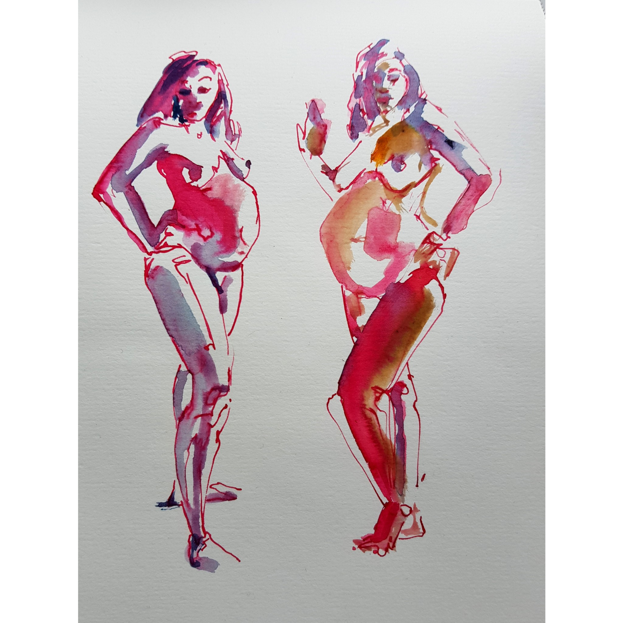 Sasha I, watercolour and ink on paper, 21 x 15cm, 