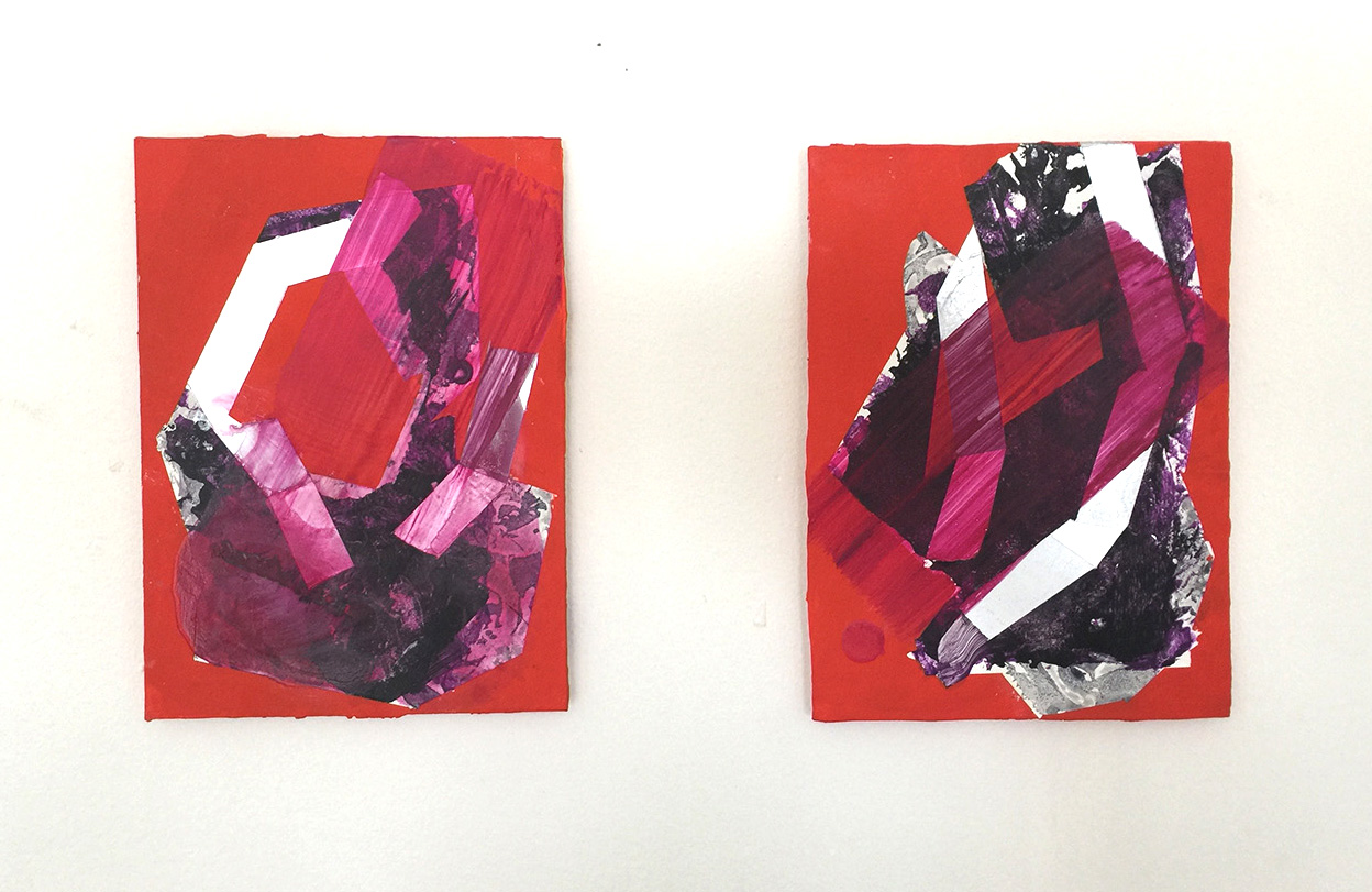 Shelley 1&2, 2018, acrylics on board, 8x6", 20x15 cm 
